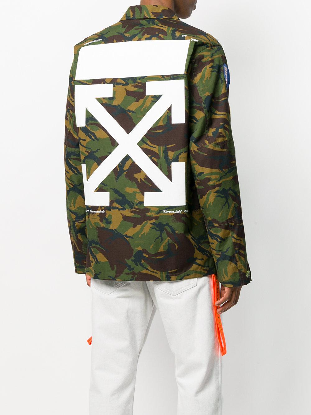 Off-White Abloh Cotton Camouflage Arrows Jacket in Green for Men Lyst