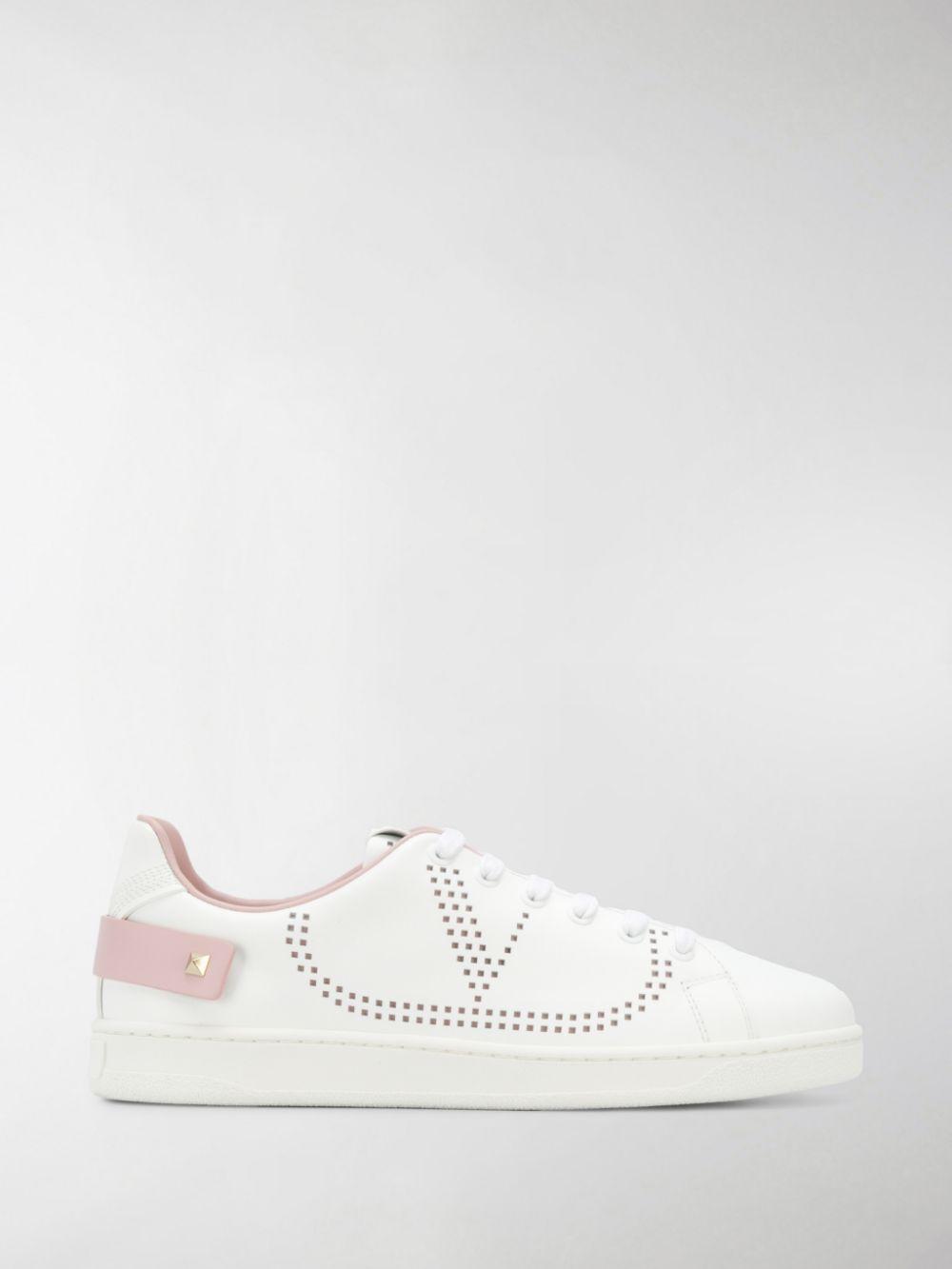 Valentino Garavani Leather Backnet Sneakers in White (Pink) - Save 40% - Lyst