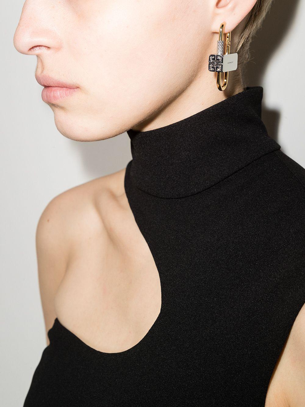 Givenchy Asymmetrical Lock Earrings in Metallic | Lyst