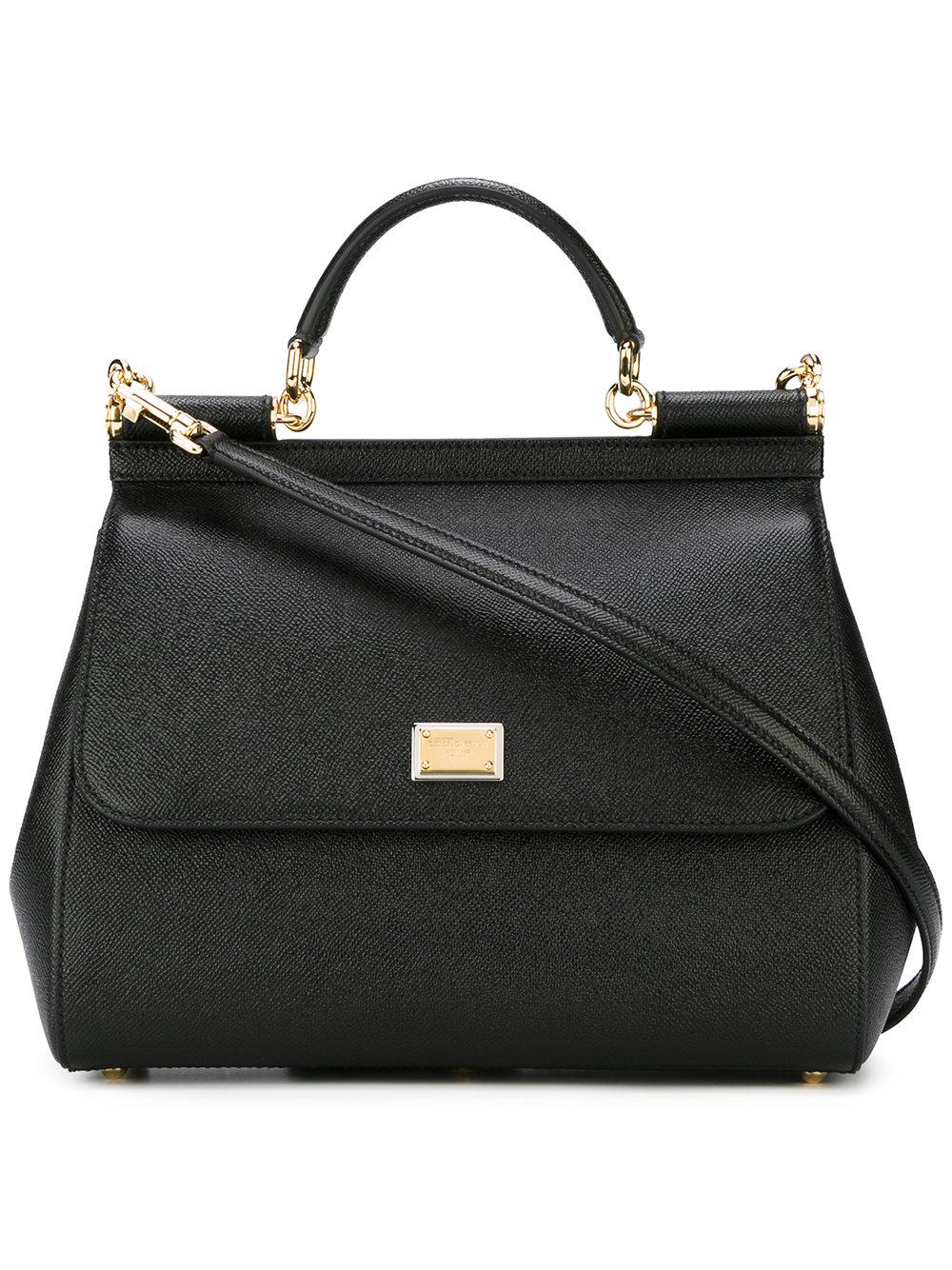 Sicily Donna | Borsa Sicily media in pelle dauphine bianco | Dolce \u0026  Gabbana • Grazianonet