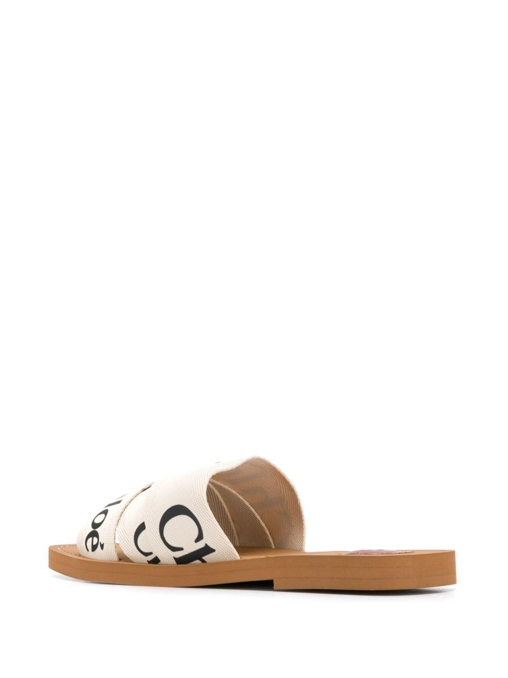 Flat Sandals Chloe Woody Sandals White Chloé Woody Flat Sandals In
