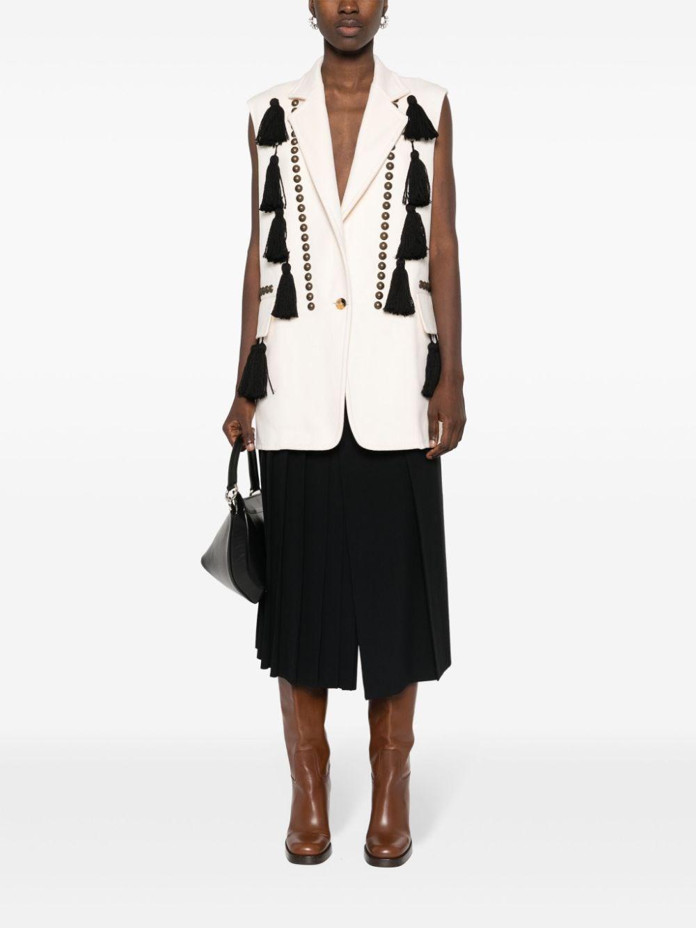 VIP【送料関税込】MAXMARA STUDDED WOOL VEST Max Mara Studded Wool Vest in Natural | Lyst
