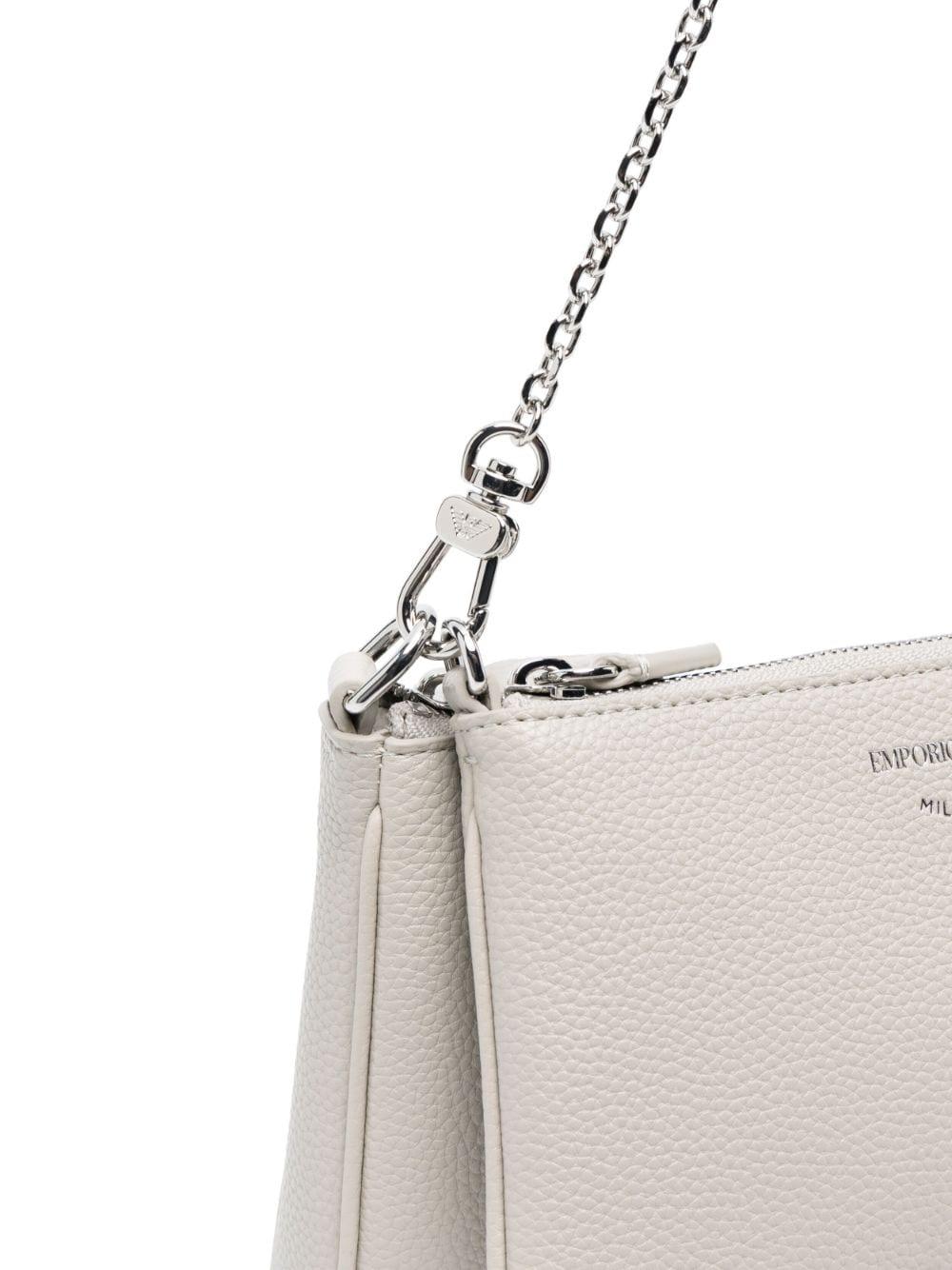 Emporio armani real leather top small shoulder bag with chain