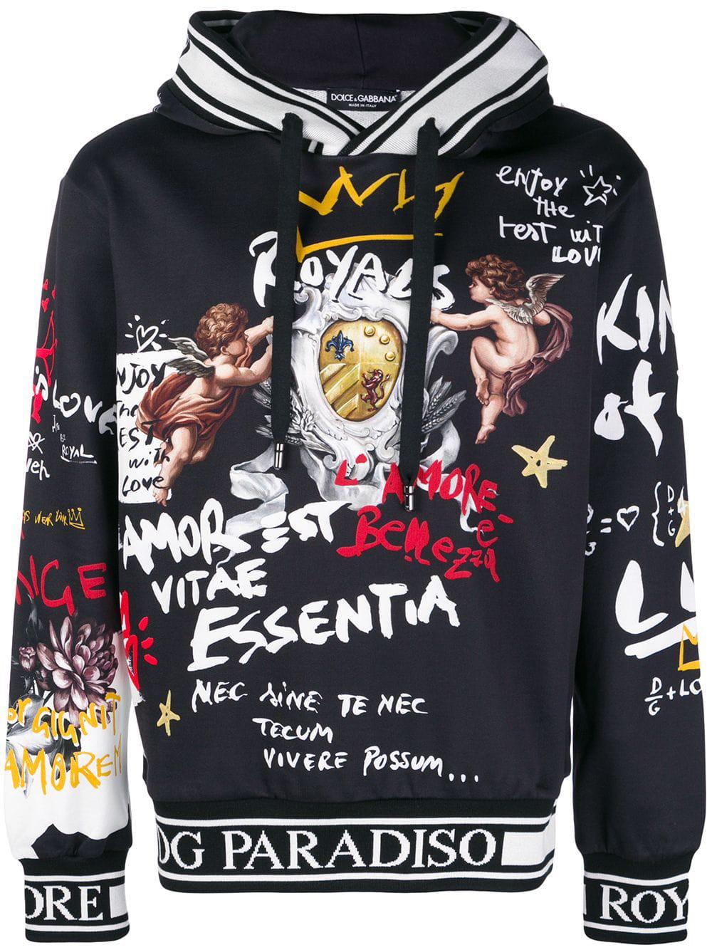 Dolce Gabbana King Of Hearts Hoodie In Black For Men Lyst