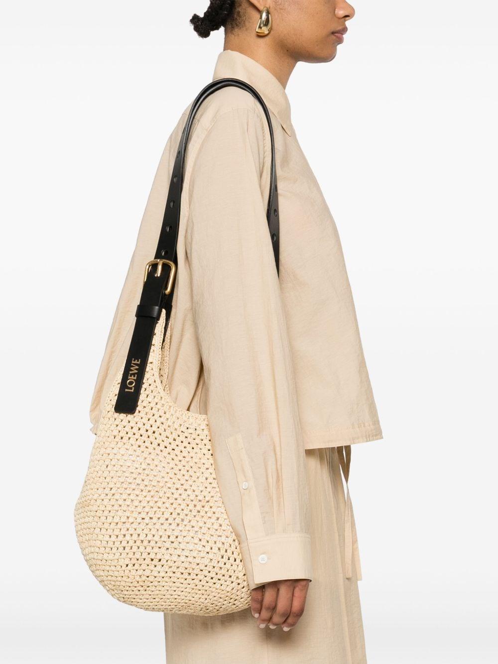 ショルダーバッグ・ポシェット Loewe Secchiello Punch Hole Medio In Rafia Medium Punch Hole shopper in raffia Beige - LOEWE
