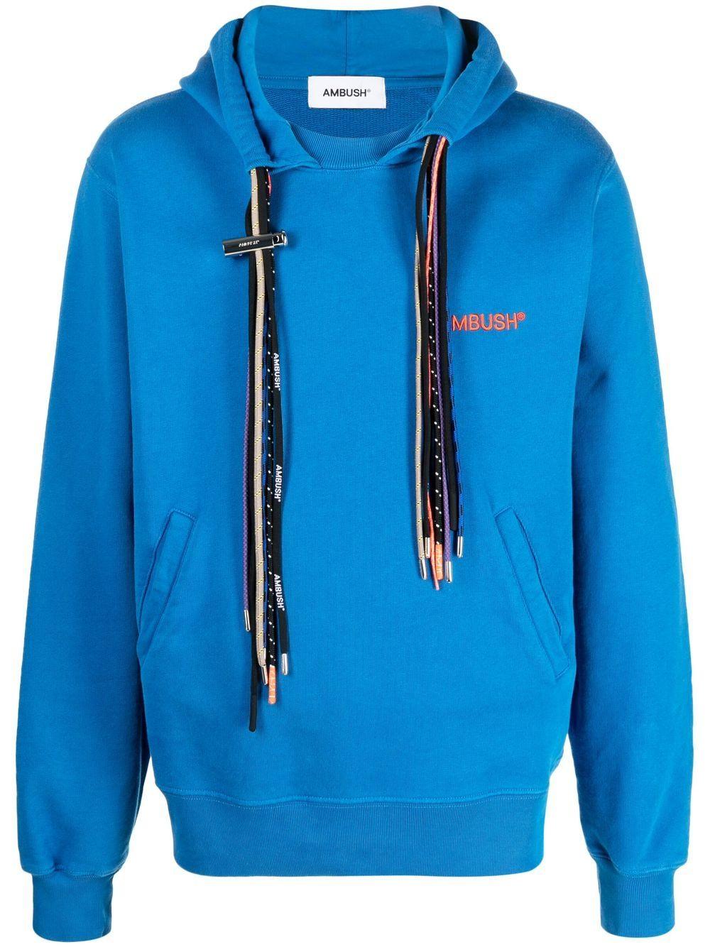 AMBUSH ball-chain cord cotton hoodie - Blue