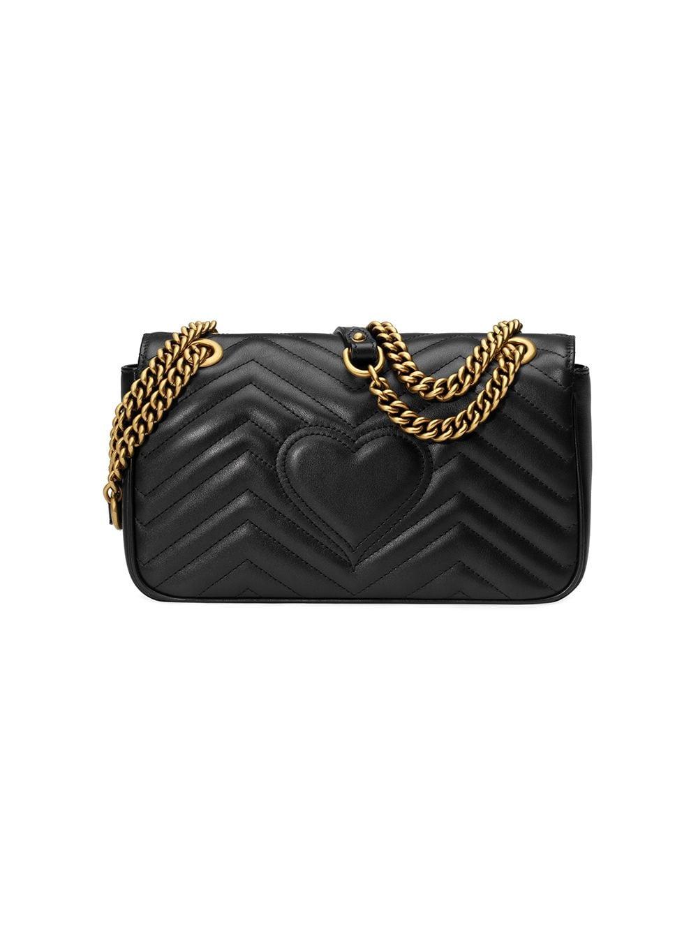 Gucci Small GG Marmont Shoulder Bag in Black Lyst UK