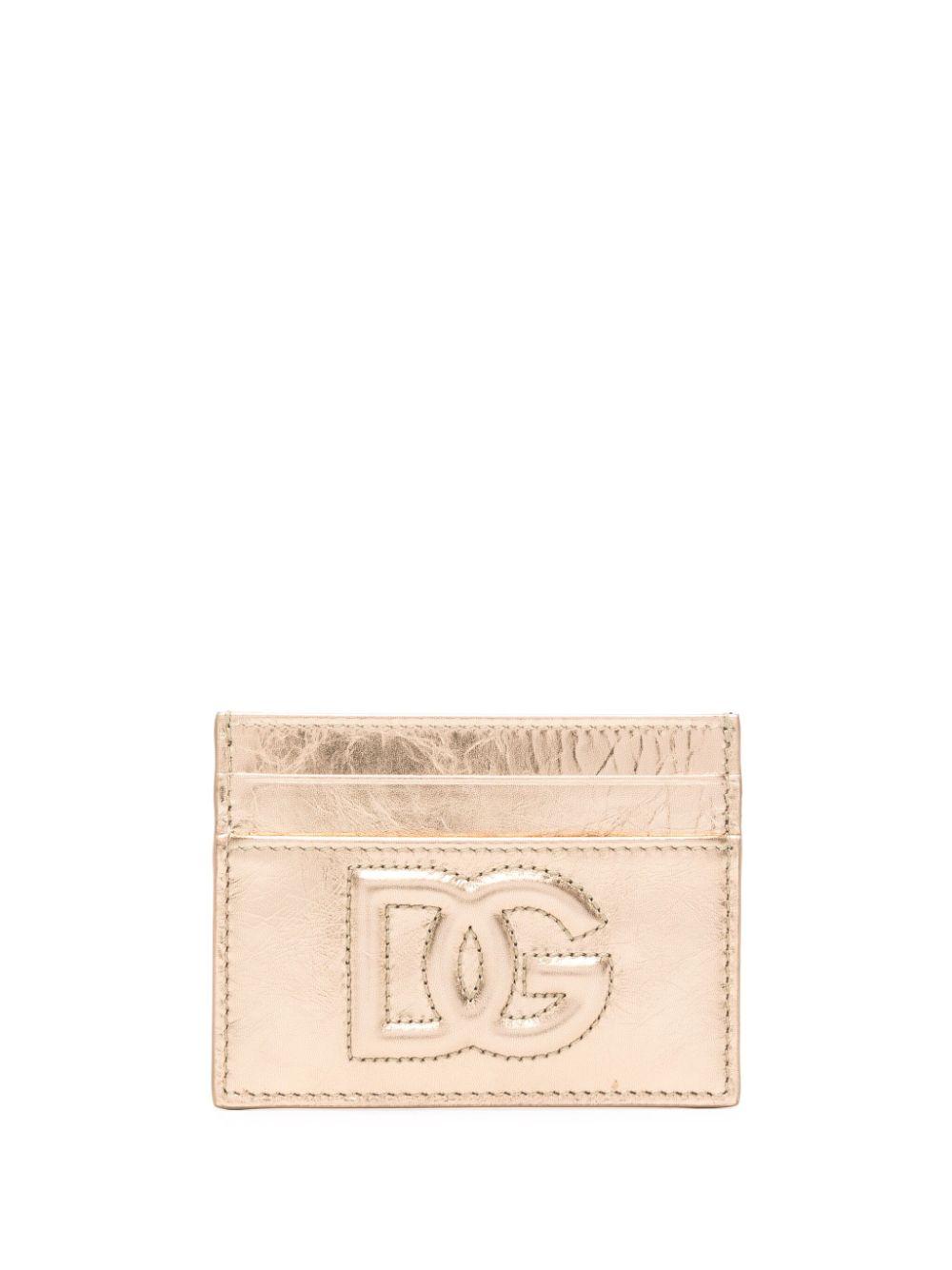 Dolce & Gabbana Logo Leather Credit Card Case in Natural | Lyst