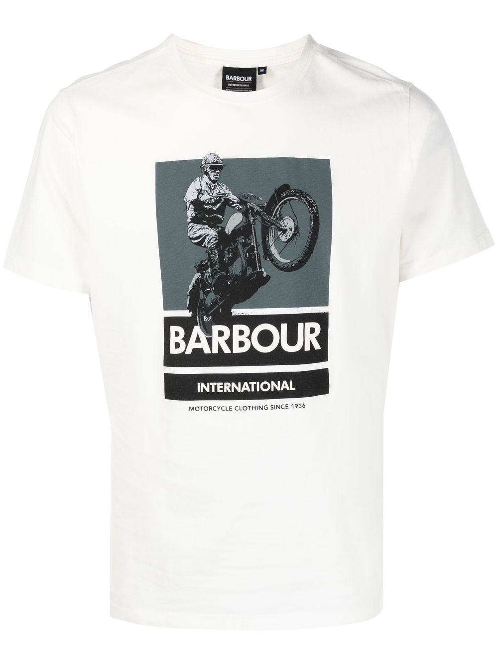 Barbour Logo Cotton T-shirt in White for Men | Lyst