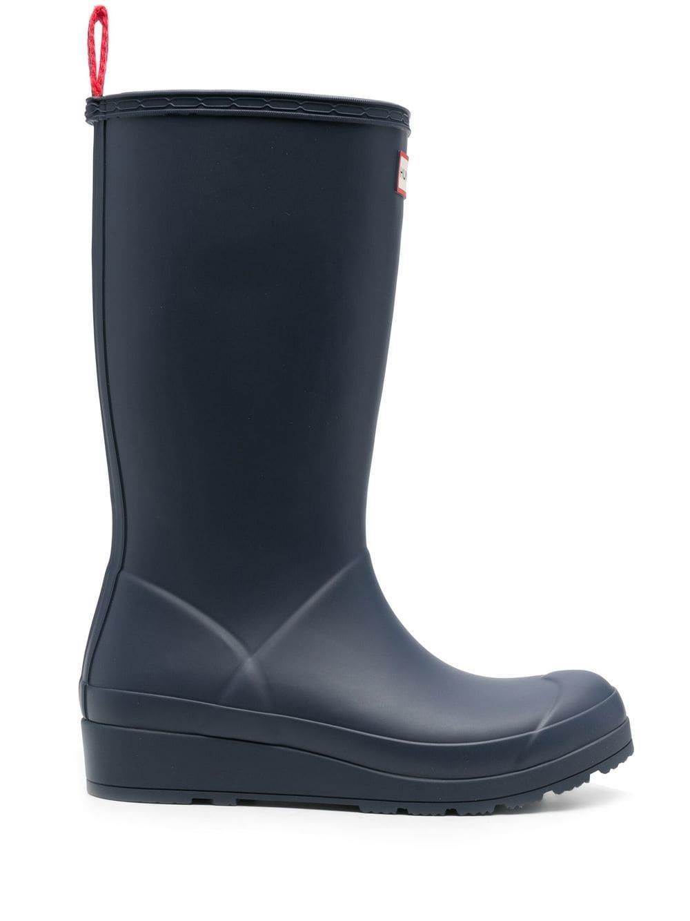 HUNTER Logopatch Wellies in Blue Lyst