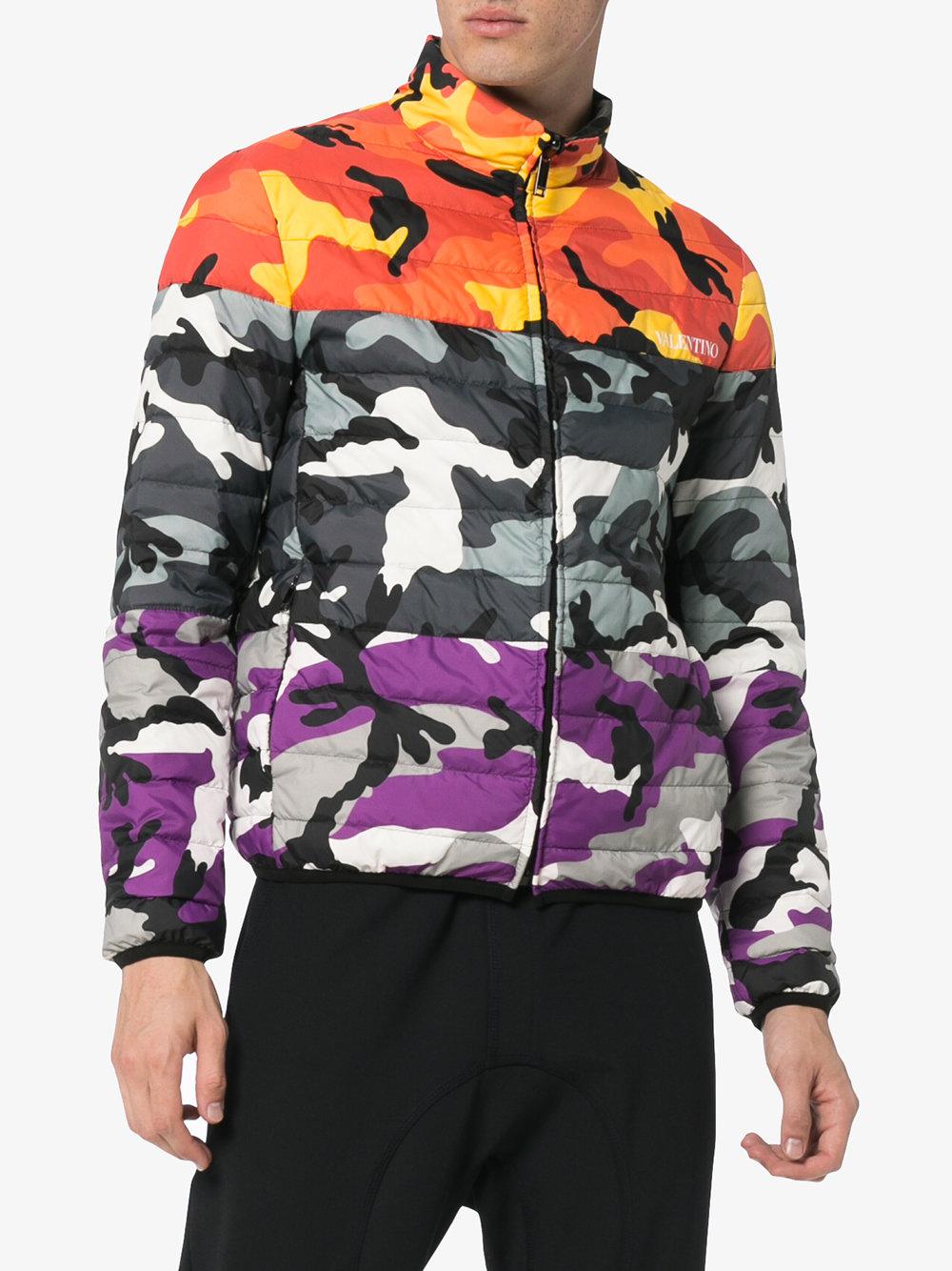 Valentino Camouflage Winter Jacket in Gray for Men - Lyst