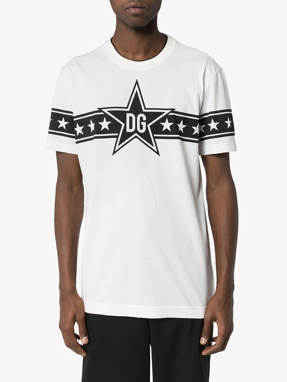 Dolce & Gabbana Dg Star Logo T-shirt in White for Men | Lyst