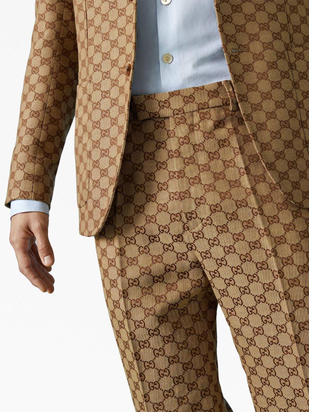 Gucci GG Monogram Straight-leg Trousers in Natural for | Lyst