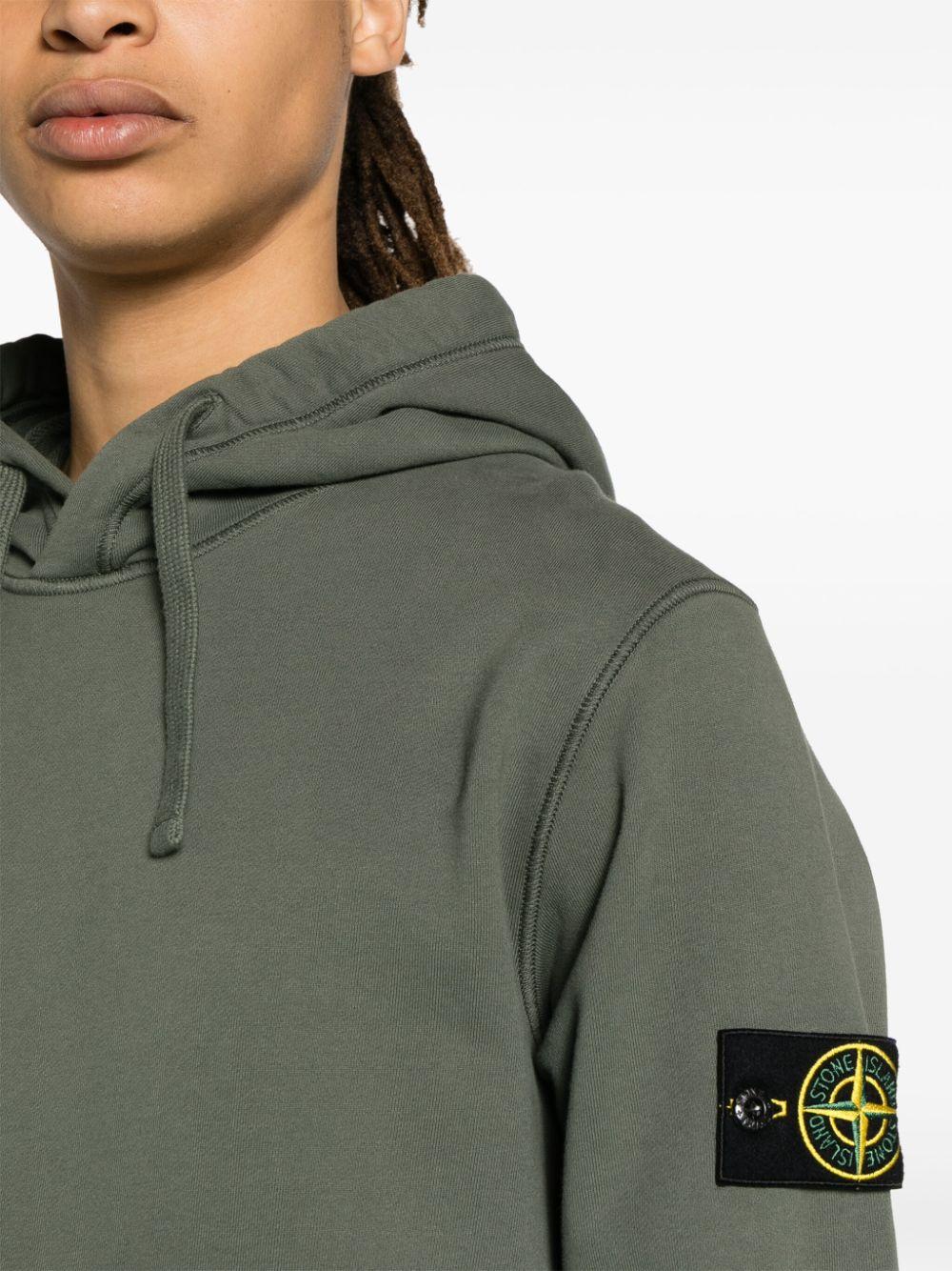 Stone Island Compass badge Cotton Hoodie in Green for Men Lyst