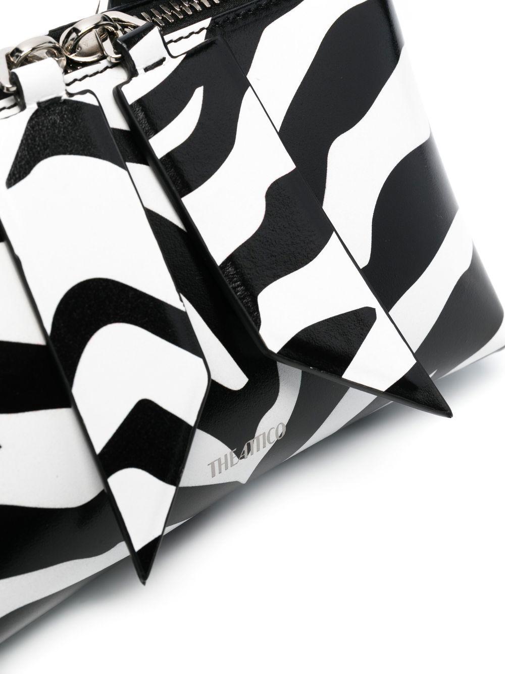 Black and white zebra print clutch bag hot sale