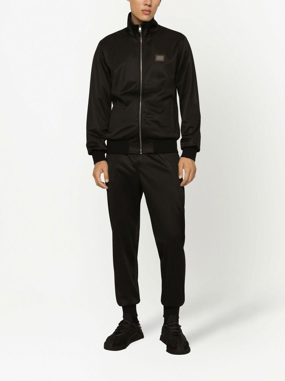 Dolce&Gabbana Men's Embossed Logo Track Jacket - Nero - Size 40