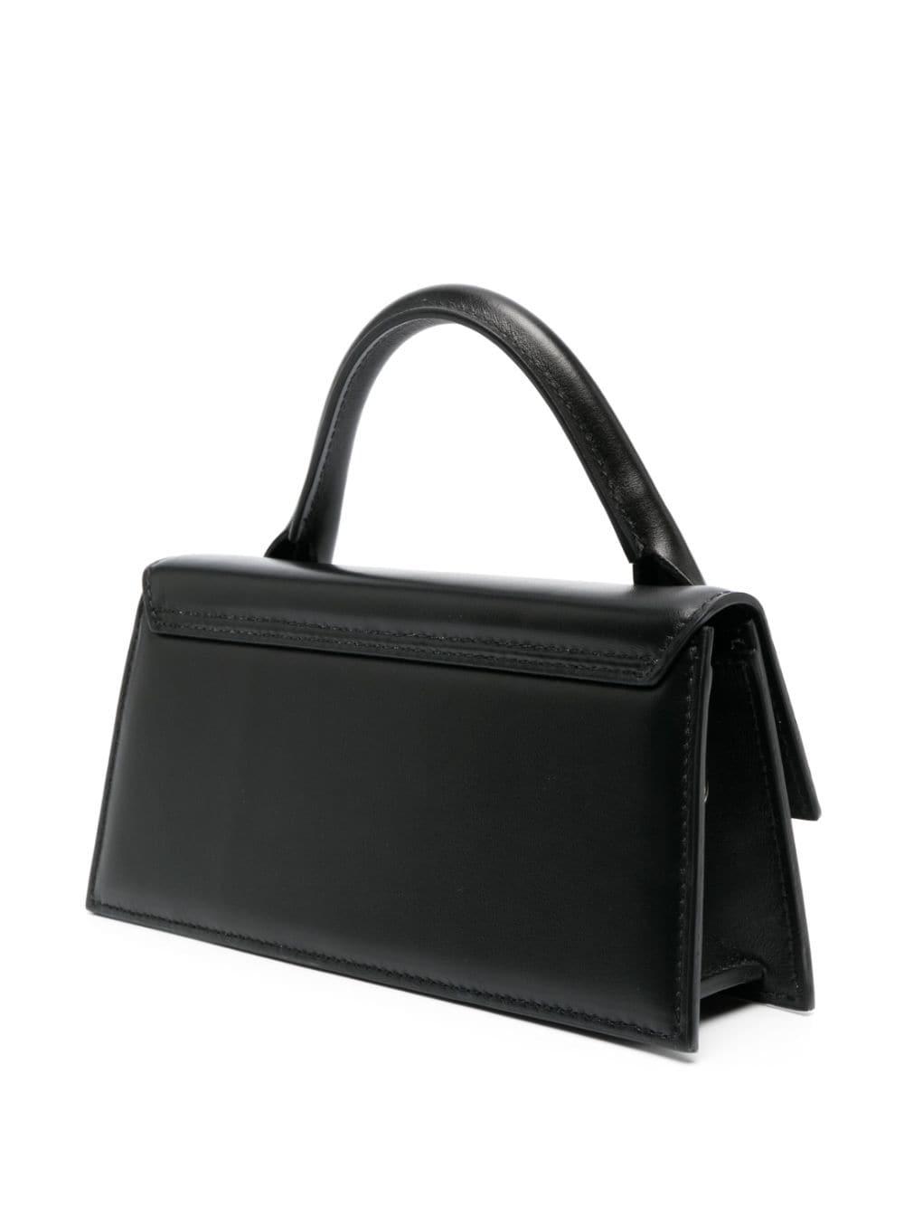 Jacquemus Le Chiquito Long Leather Shoulder Bag in Black