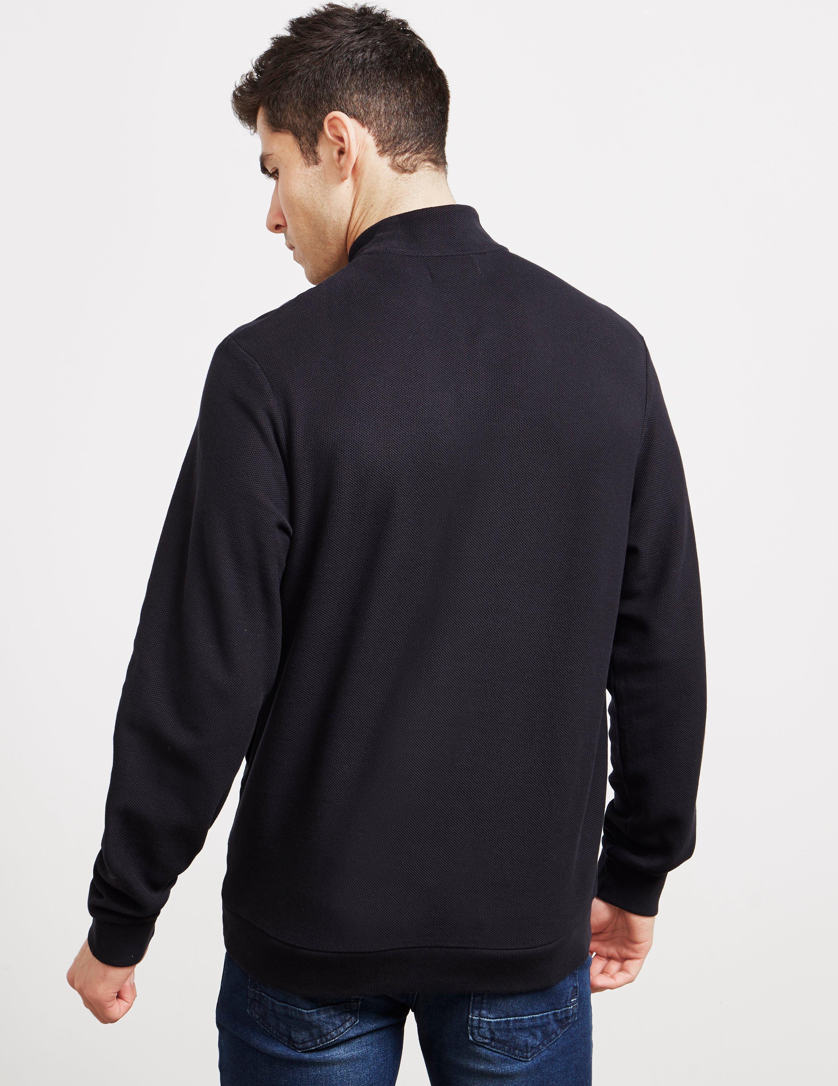 fred perry half zip pique sweatshirt
