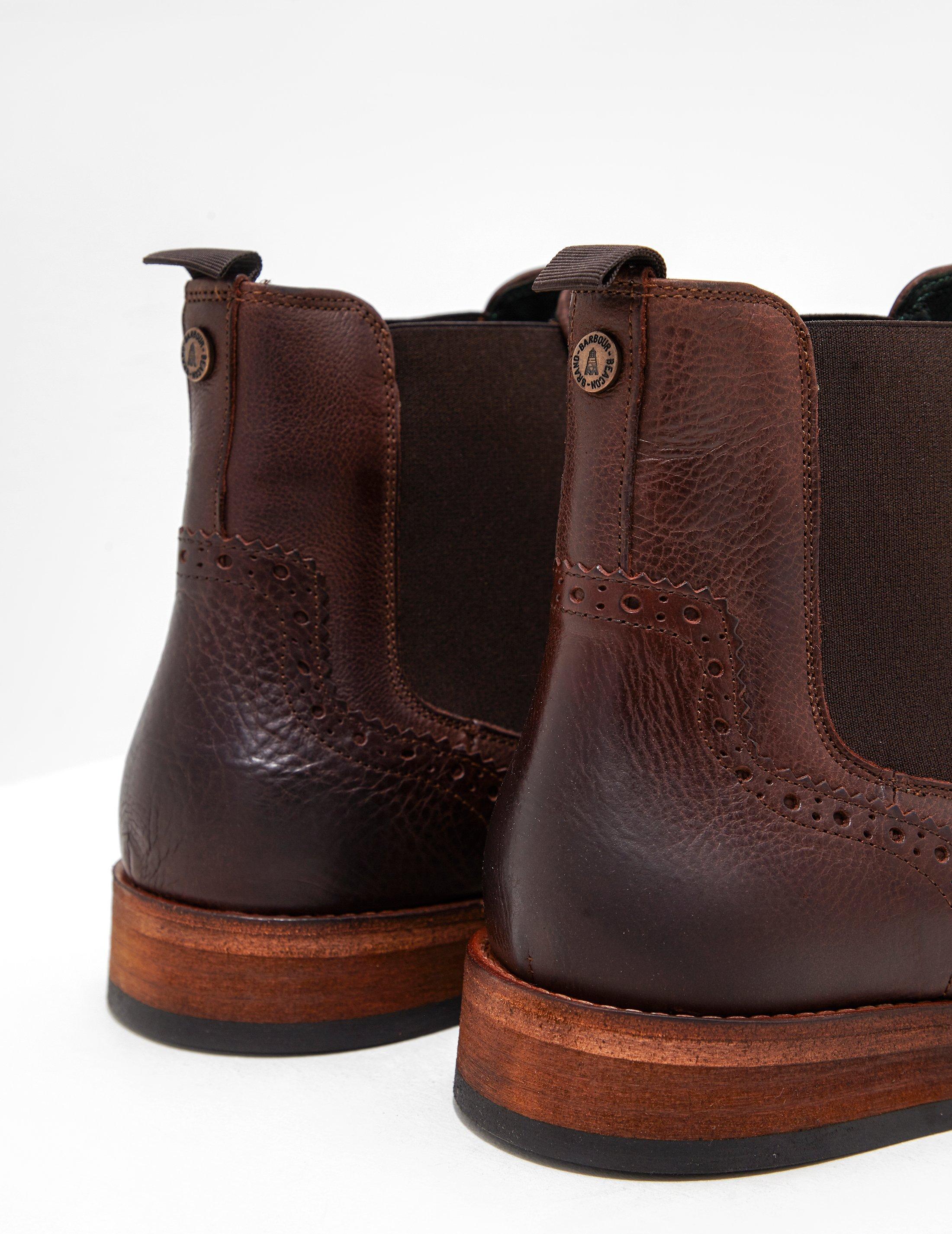 barbour raunds wing cap brogue chelsea boots