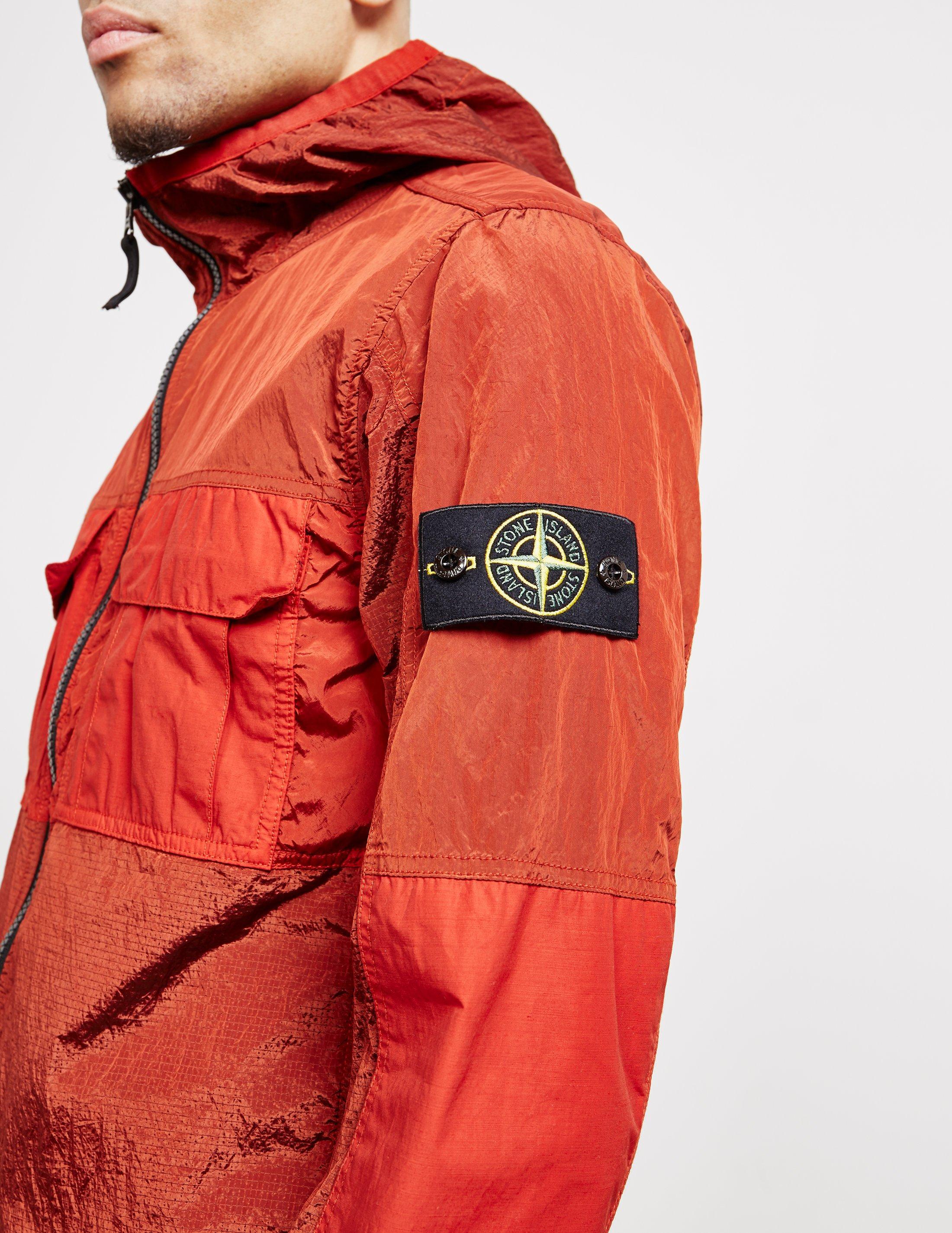 Nylon Metal Hooded Jacket Red for Men 