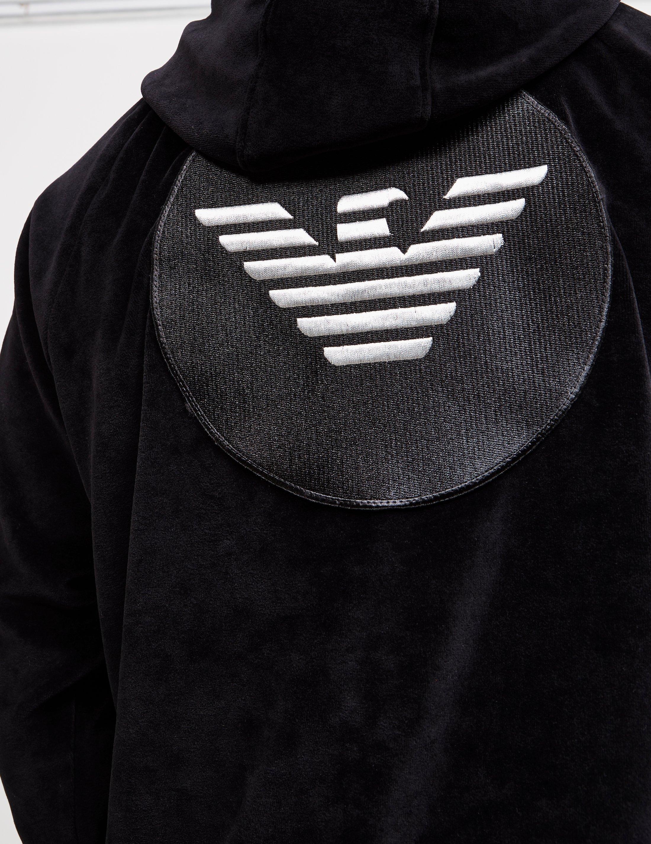 emporio armani velour hoodie
