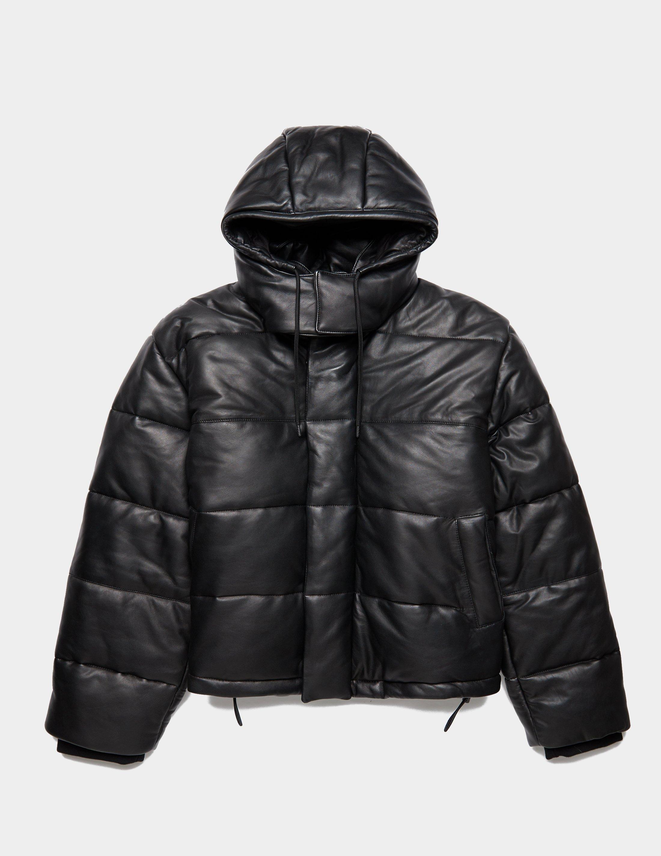 McQ Leather Puffer Jacket Black for Men - Lyst