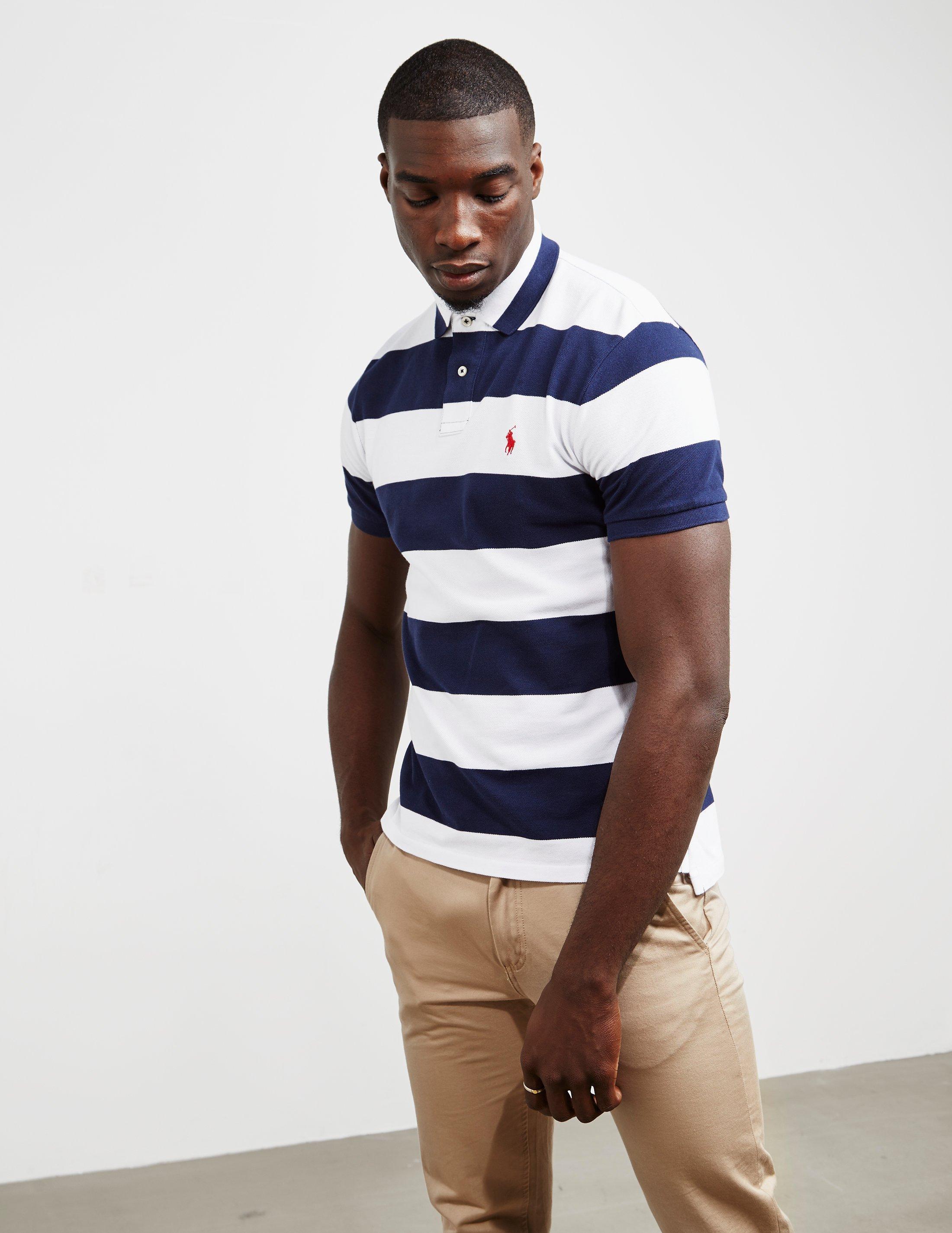 Polo Ralph Lauren Rugby Stripe Short Sleeve Polo Shirt White for Men | Lyst