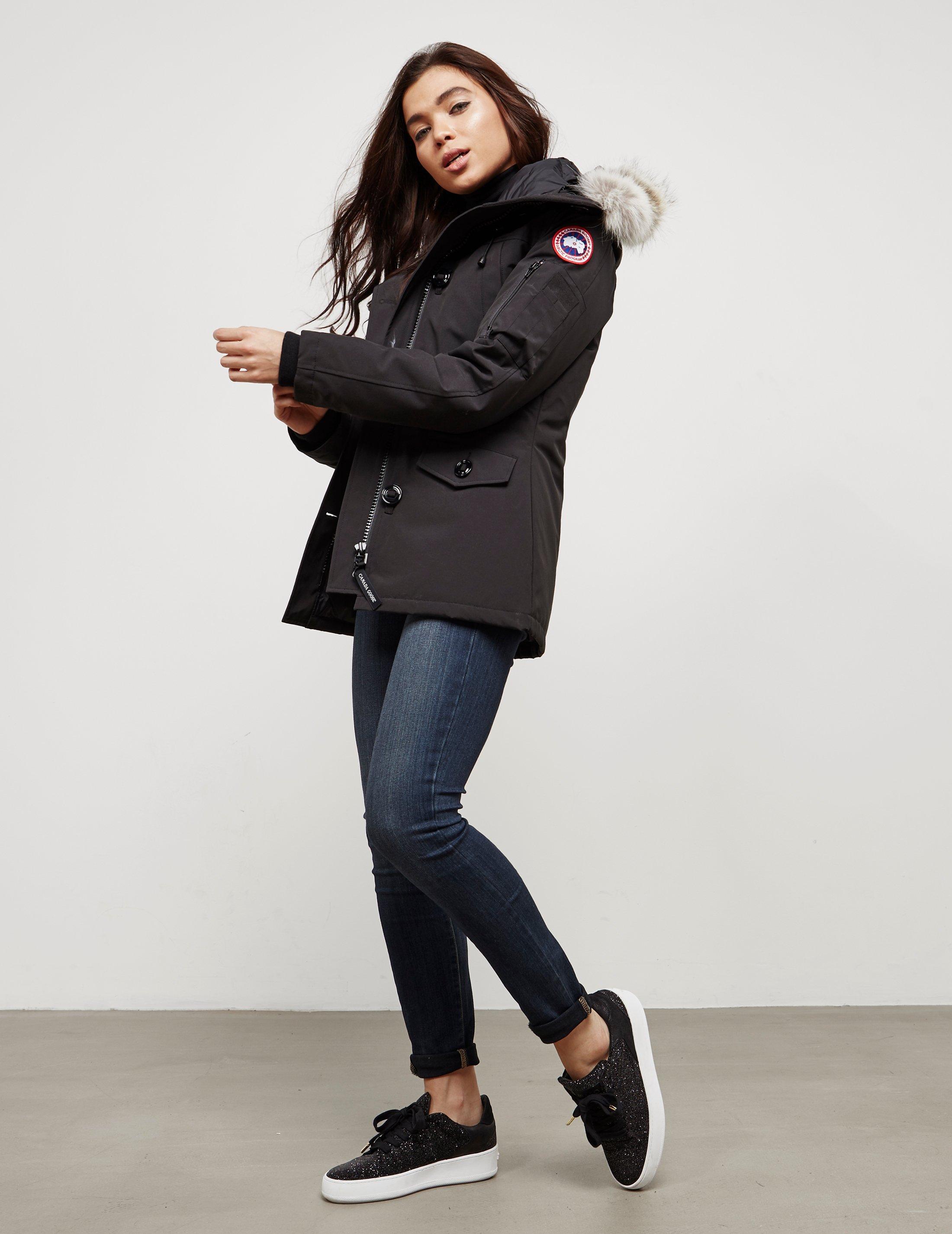 canada goose - womens montebello padded parka jacket black