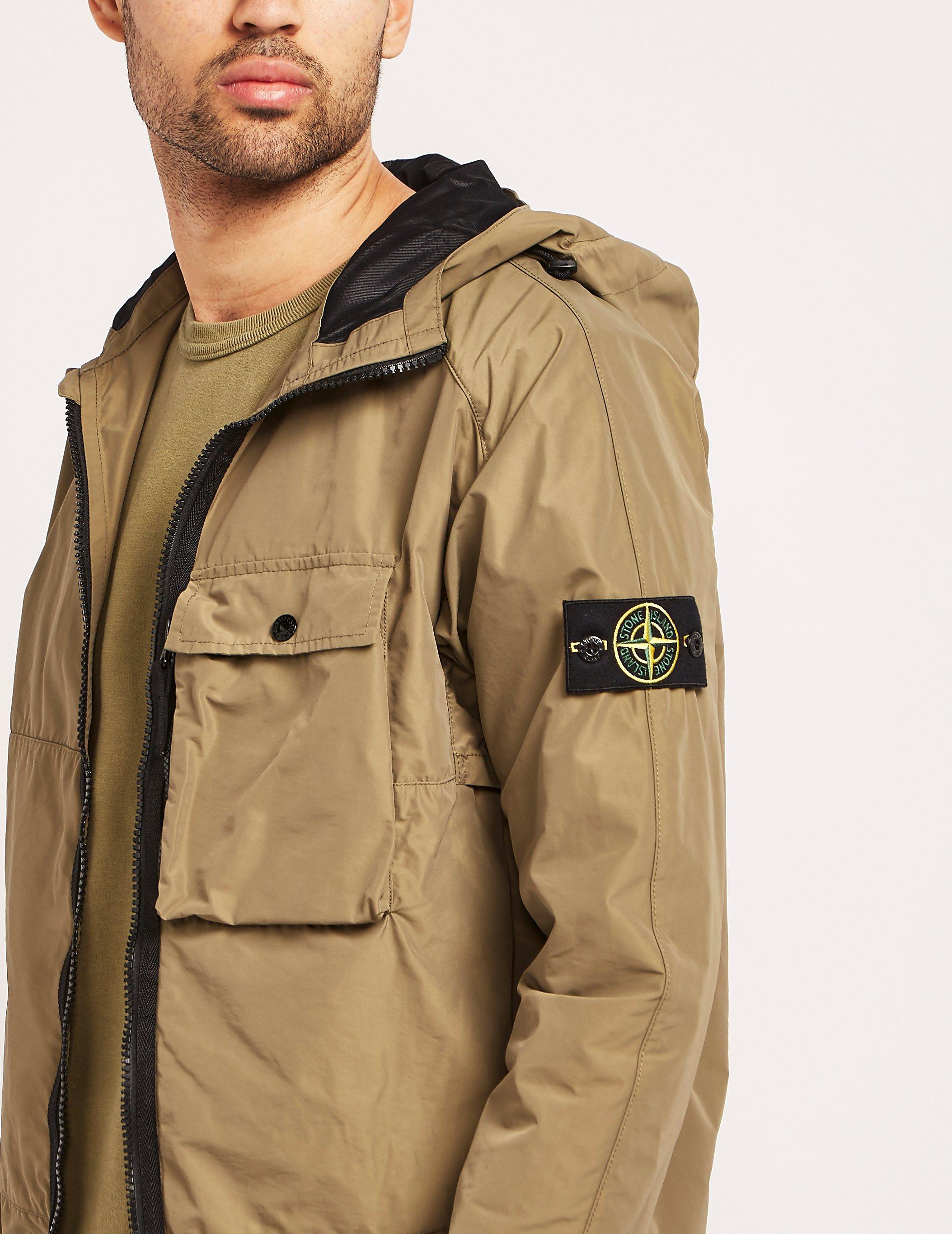 Stone Island Synthetic Micro Reps Hooded Jacket in Khaki (Natural 