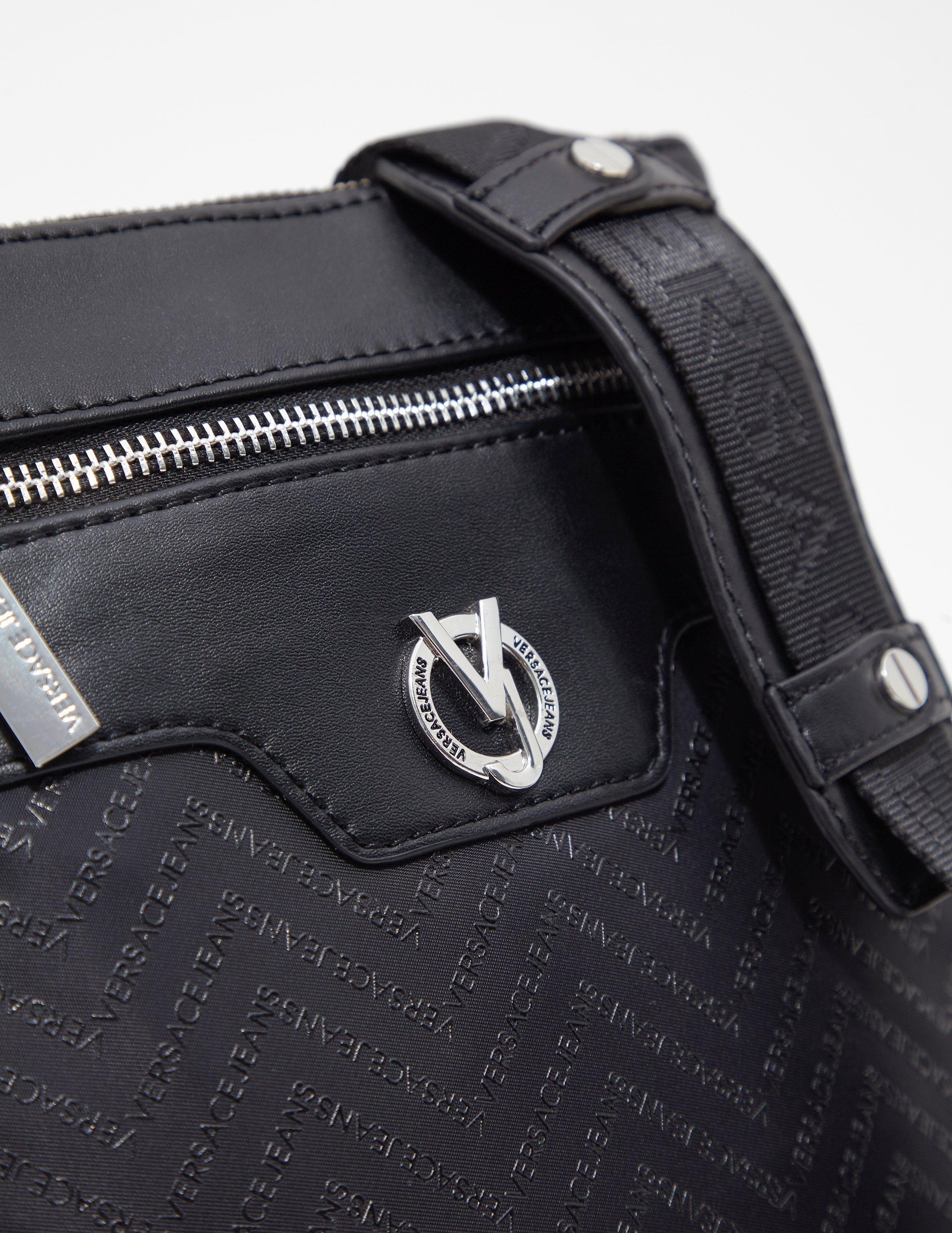 Versace Jeans Couture Denim Linea Chevron Small Item Bag Black for Men |  Lyst