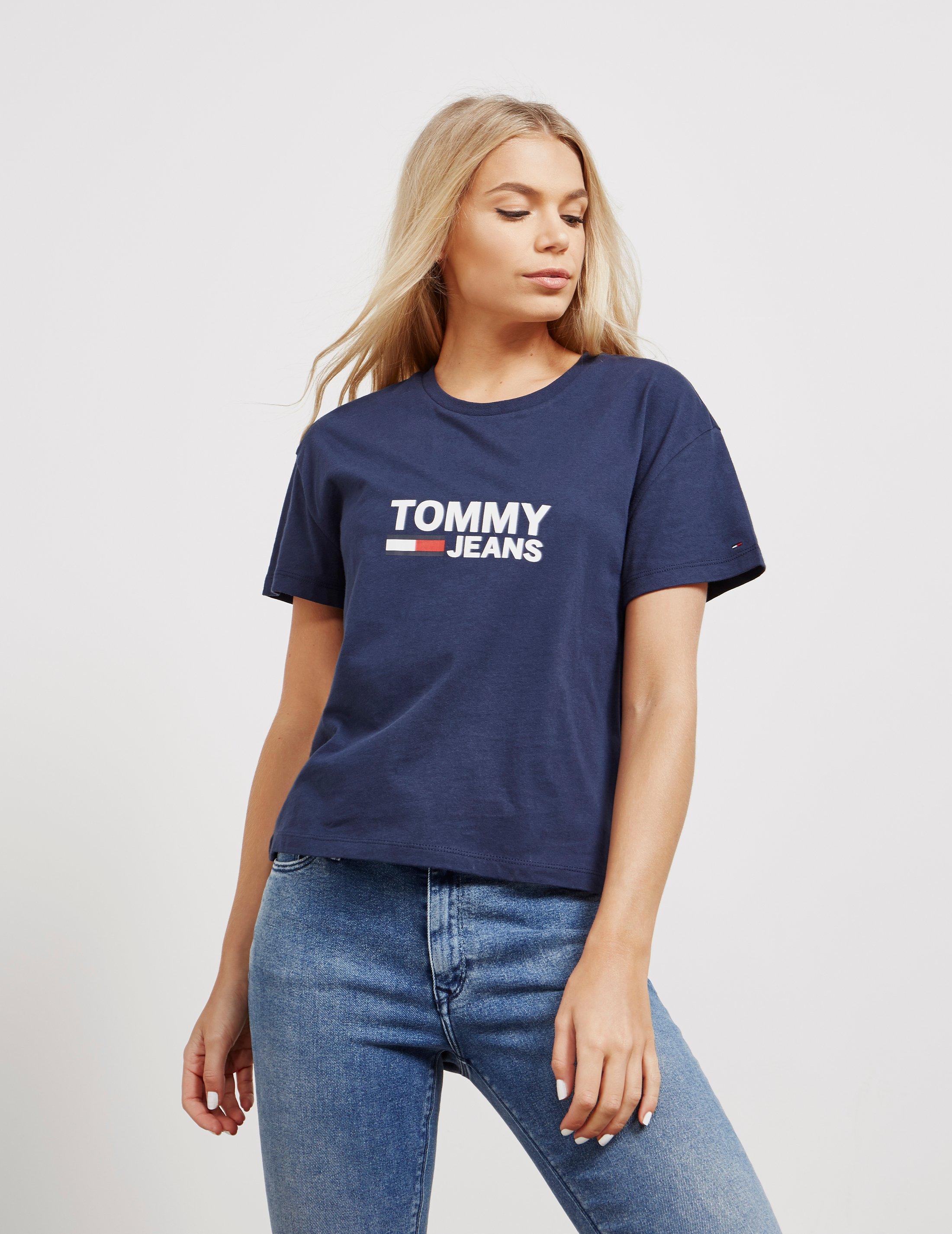 tommy hilfiger navy shirt womens