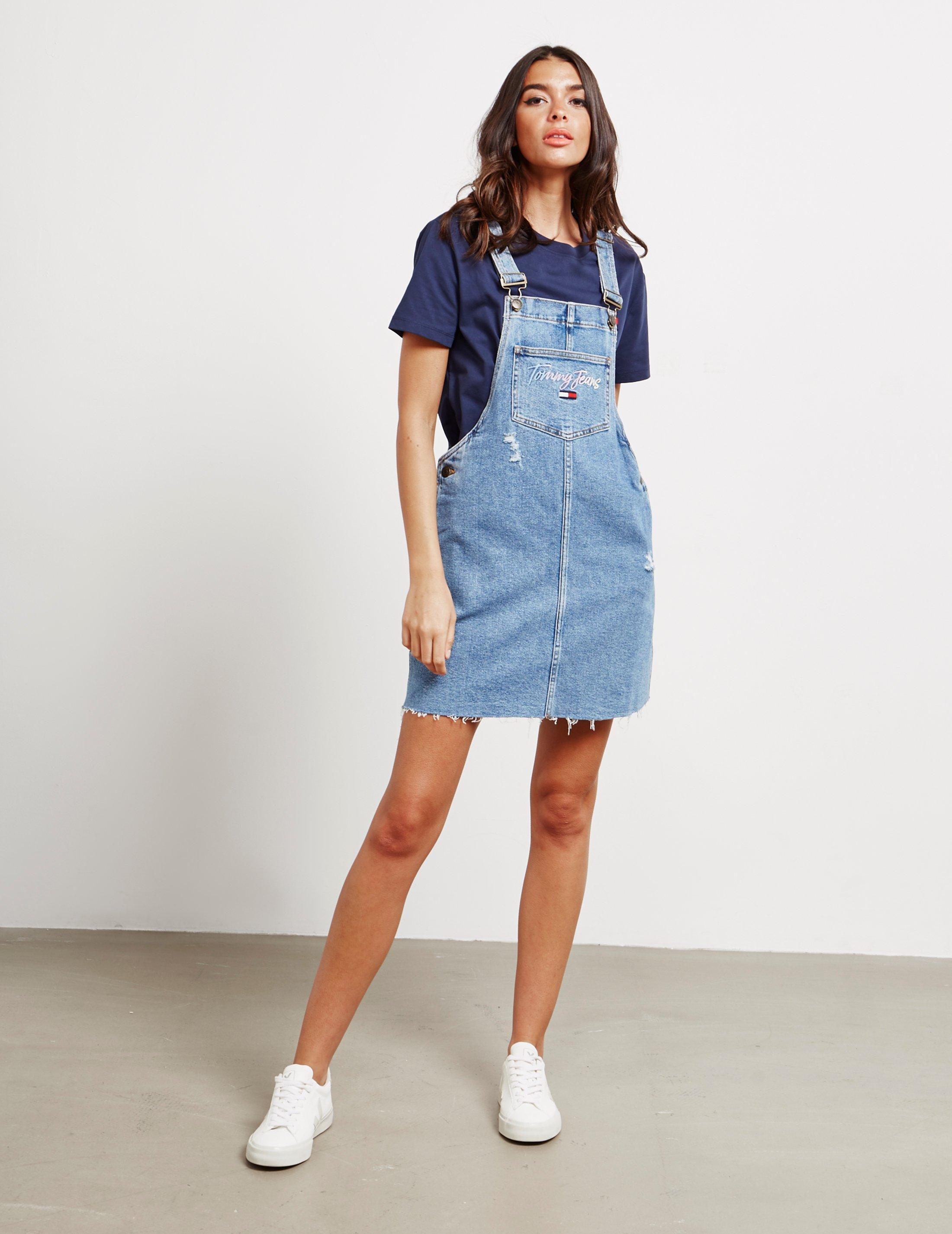 tommy jeans summer heritage dungaree dress