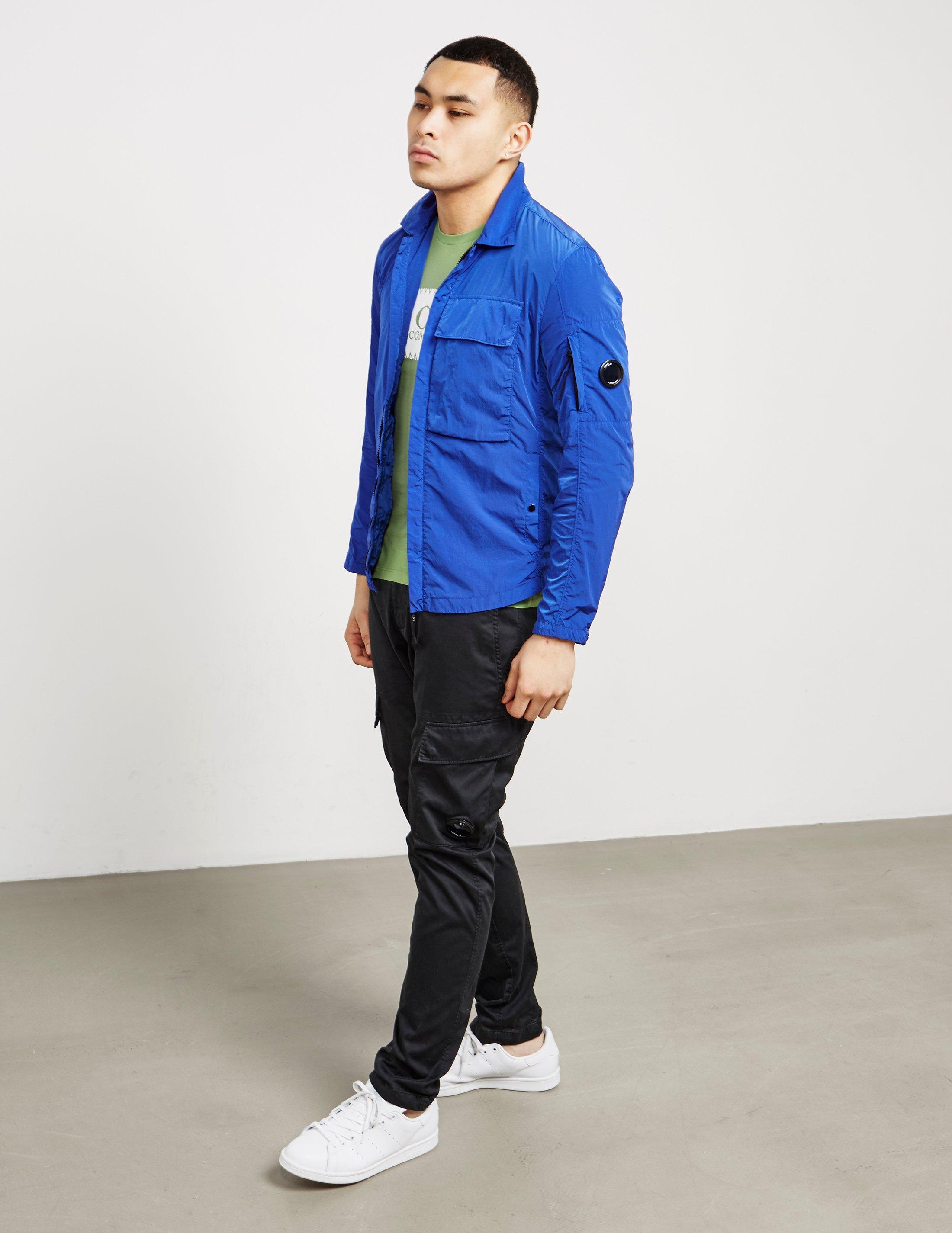 Synthetic Mens Chrome Overshirt Blue 