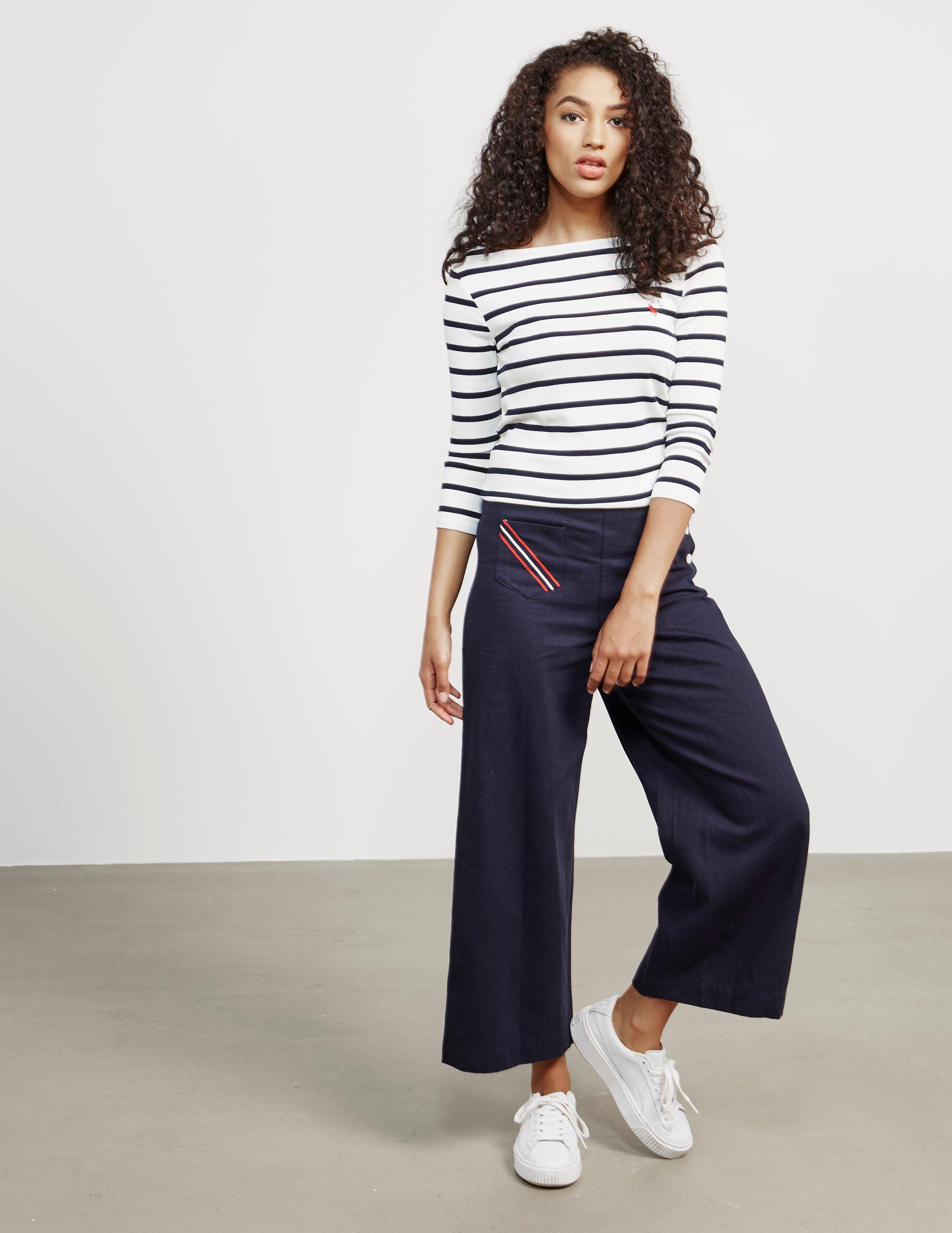 Polo Ralph Lauren Womens Wide Leg Trousers - Online Exclusive Navy in Blue  | Lyst