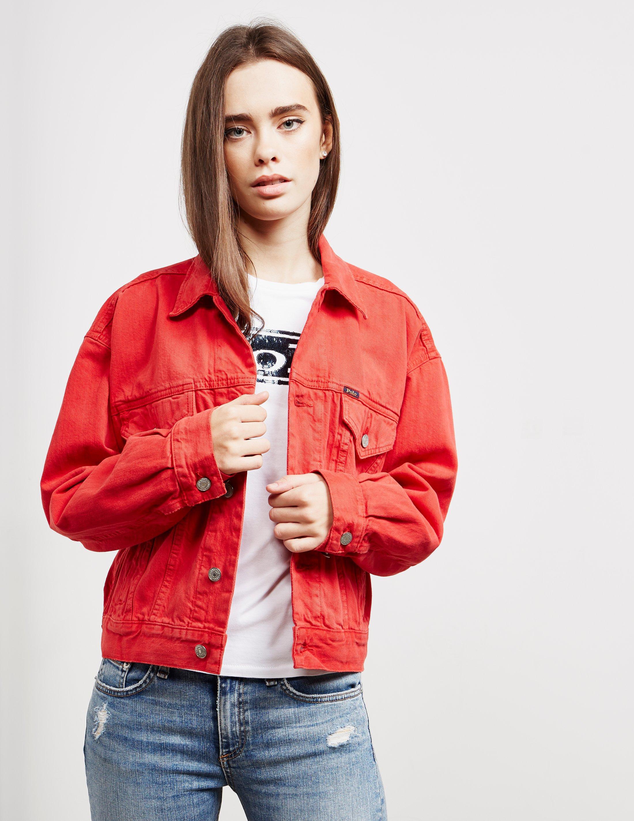 Polo Ralph Lauren Trucker Denim Jacket Red | Lyst