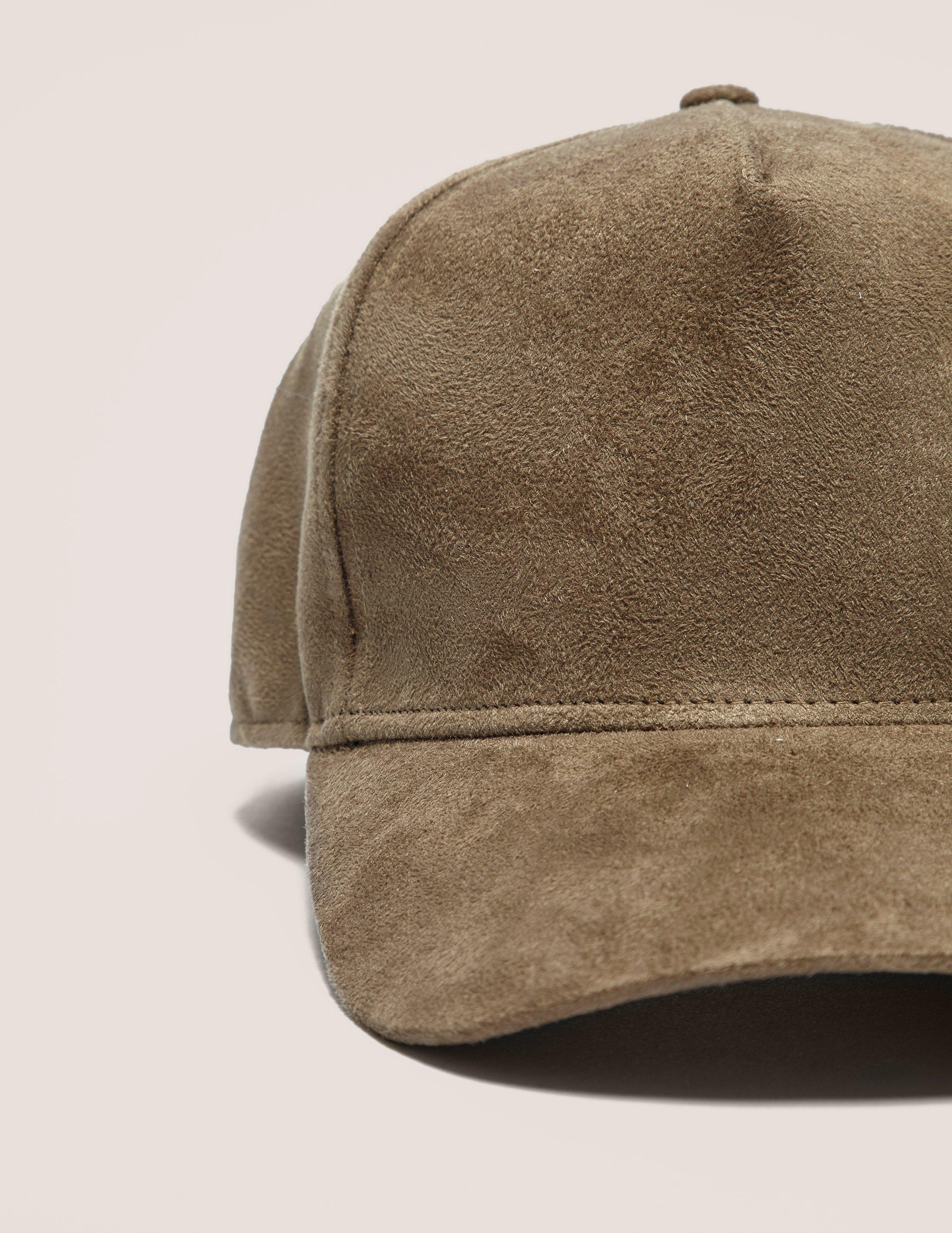 olive suede cap