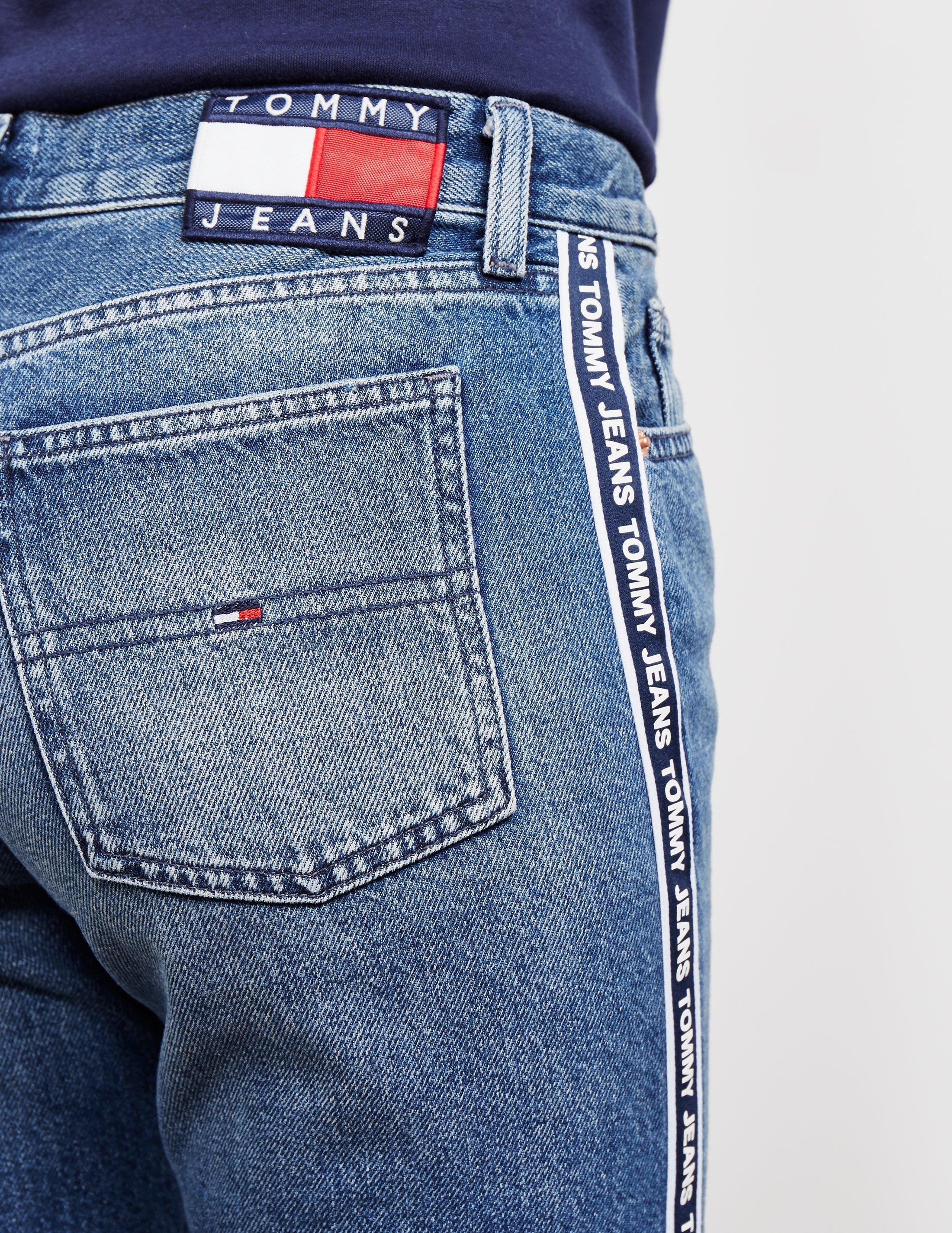 Tommy Hilfiger Denim Izzy Tape Cropped Jeans Blue | Lyst