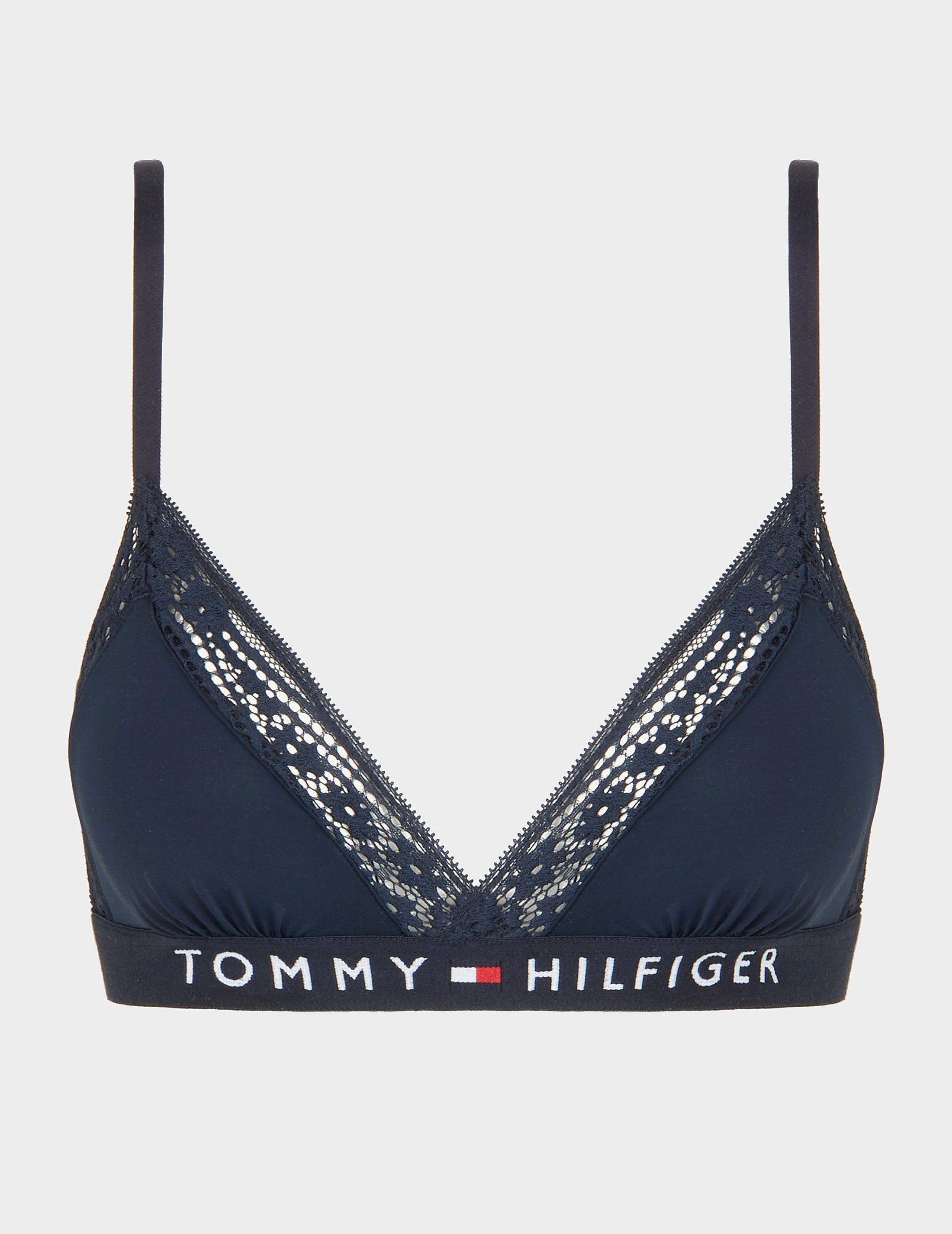 Tommy Hilfiger Triangle Lace Bra Blue | Lyst