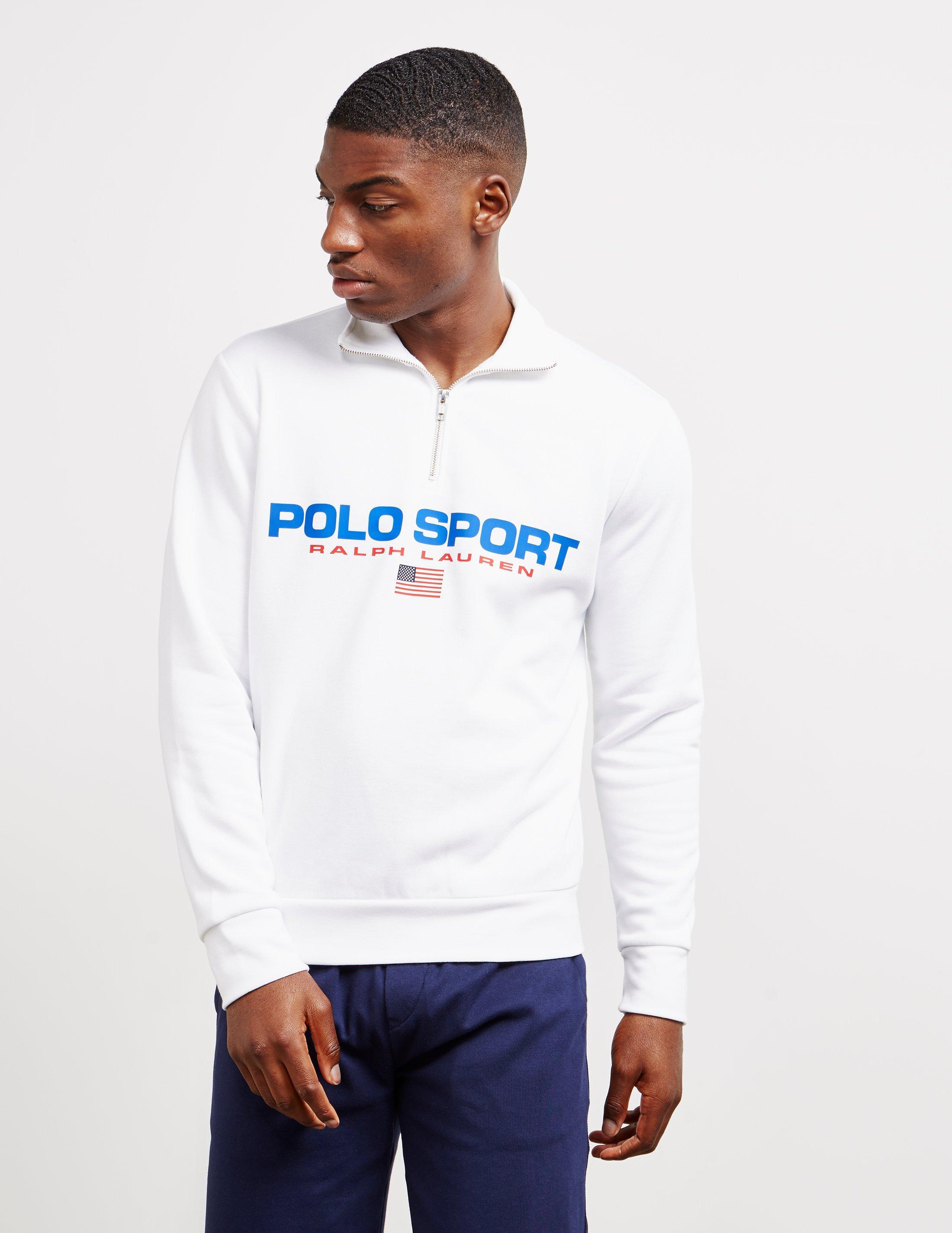Polo Ralph Lauren Fleece Quarter Zip Sport Sweatshirt in White for Men |  Lyst