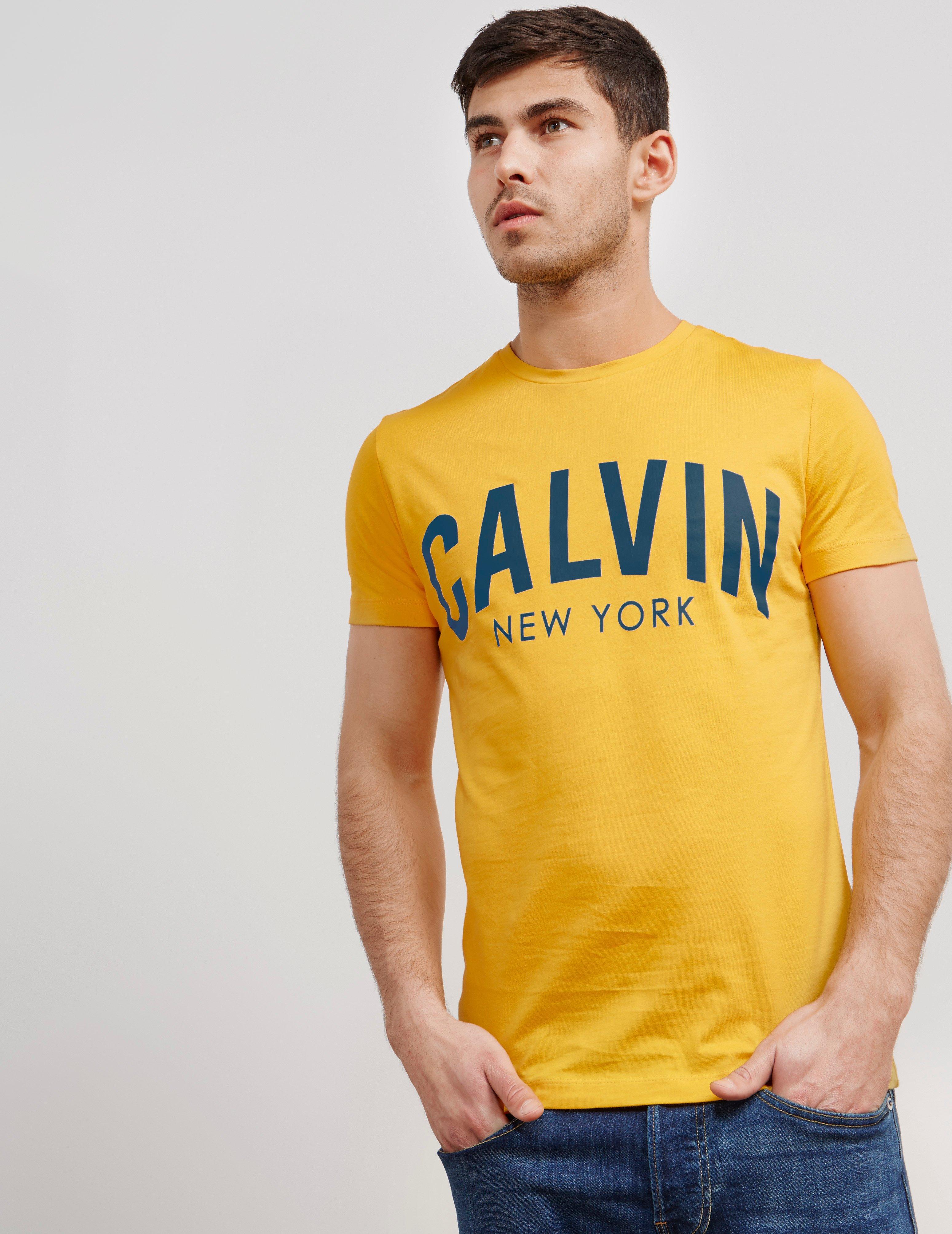 CALVIN KLEIN 205W39NYC Mens New York Short Sleeve T-shirt Yellow for Men |  Lyst