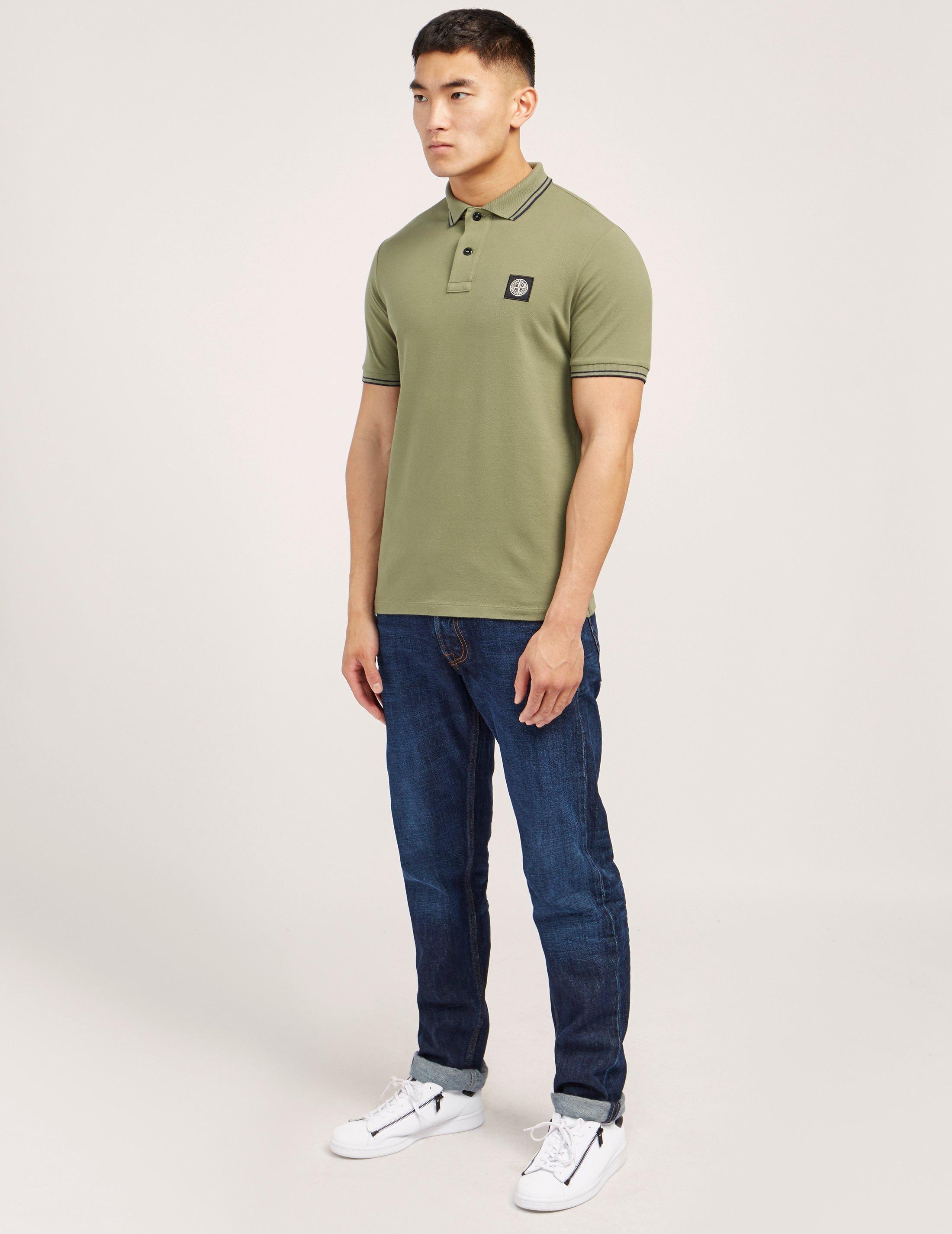 Stone Island Mens Tipped Short Sleeve Polo Shirt Olive in Green for Men |  Lyst