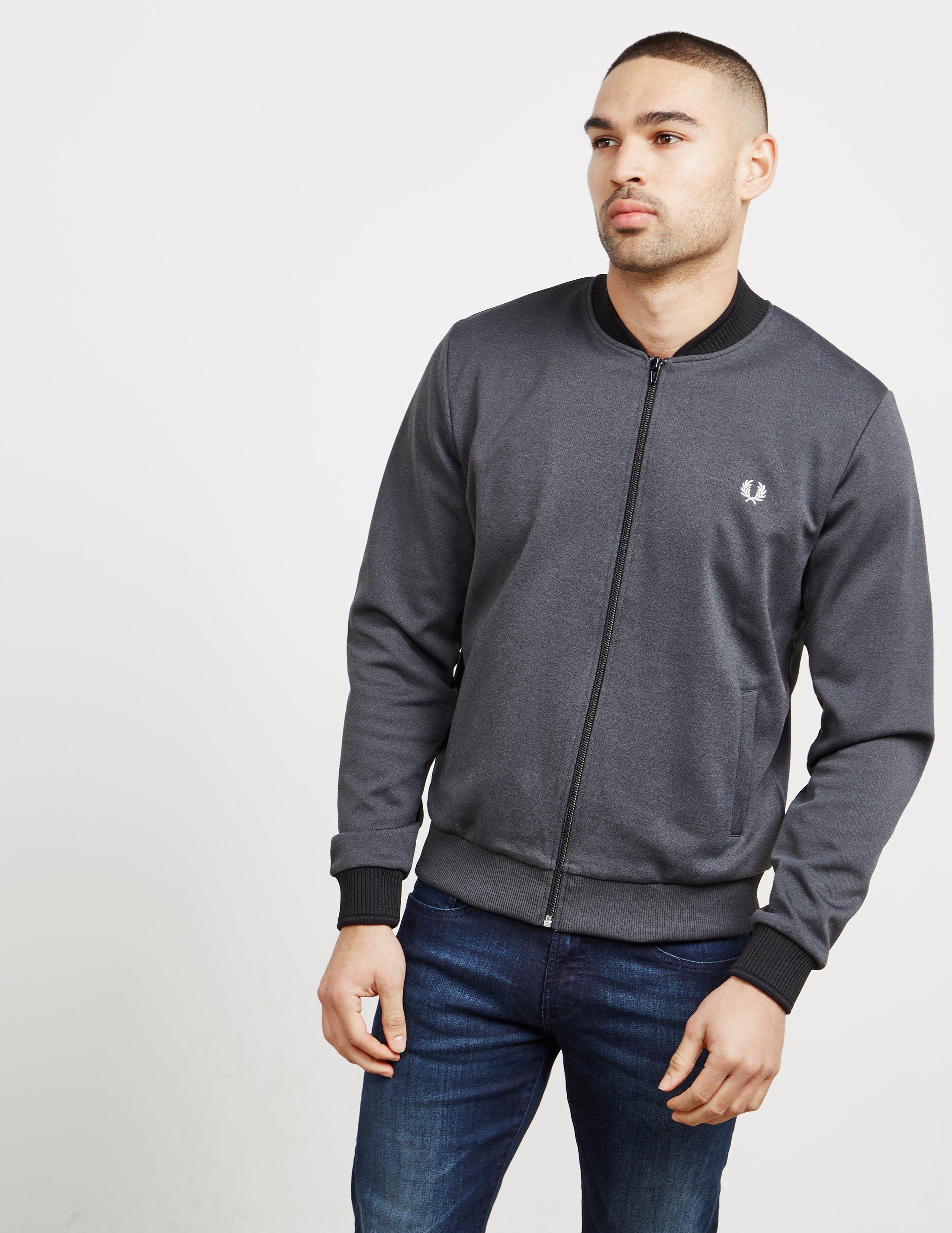 Fred Perry Synthetic Mens Tipped Bomber Track Top - Online Exclusive  Charcoal/black in Gray for Men - Lyst