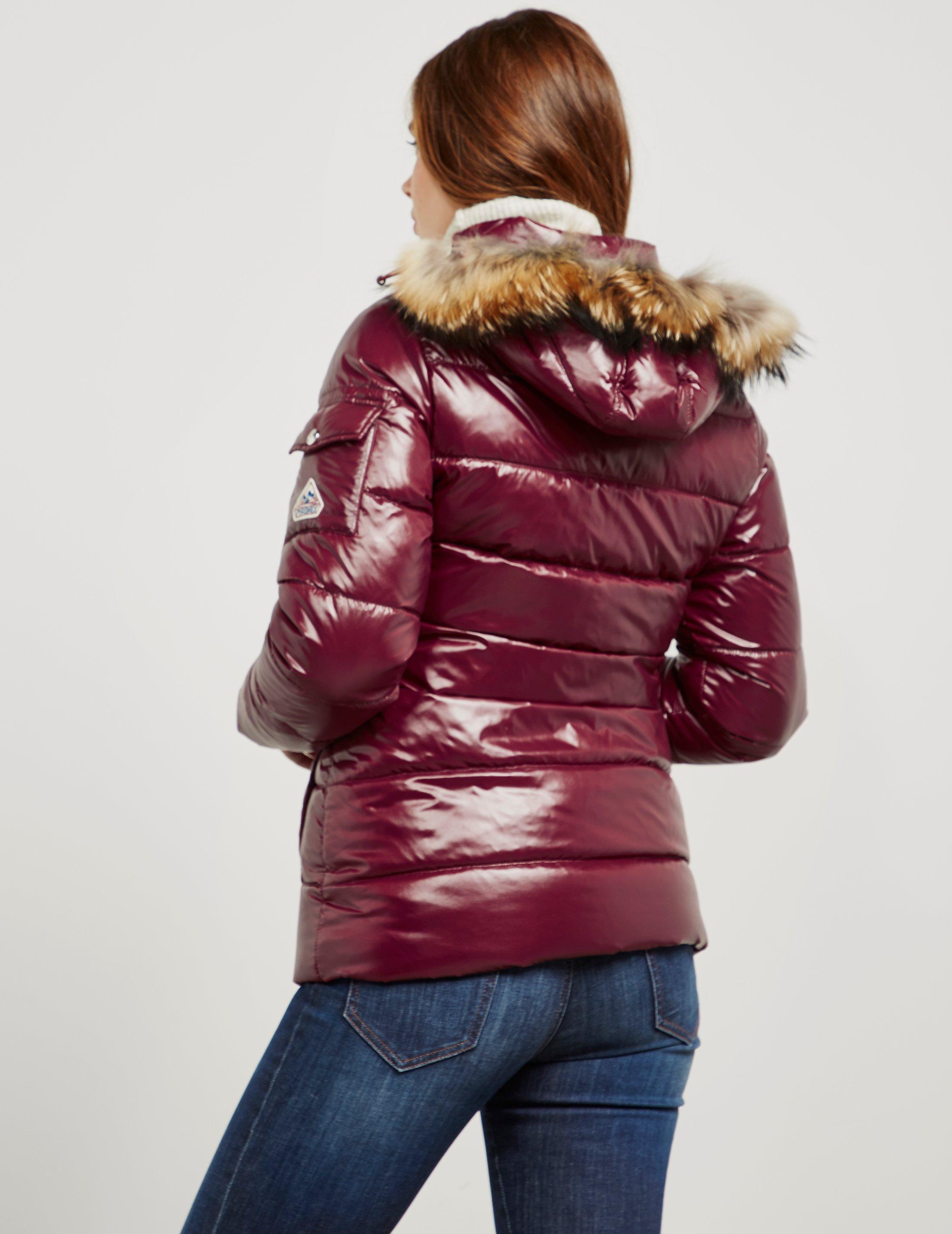 Download Pyrenex Womens Authentic Padded Shiny Jacket Burgundy - Lyst