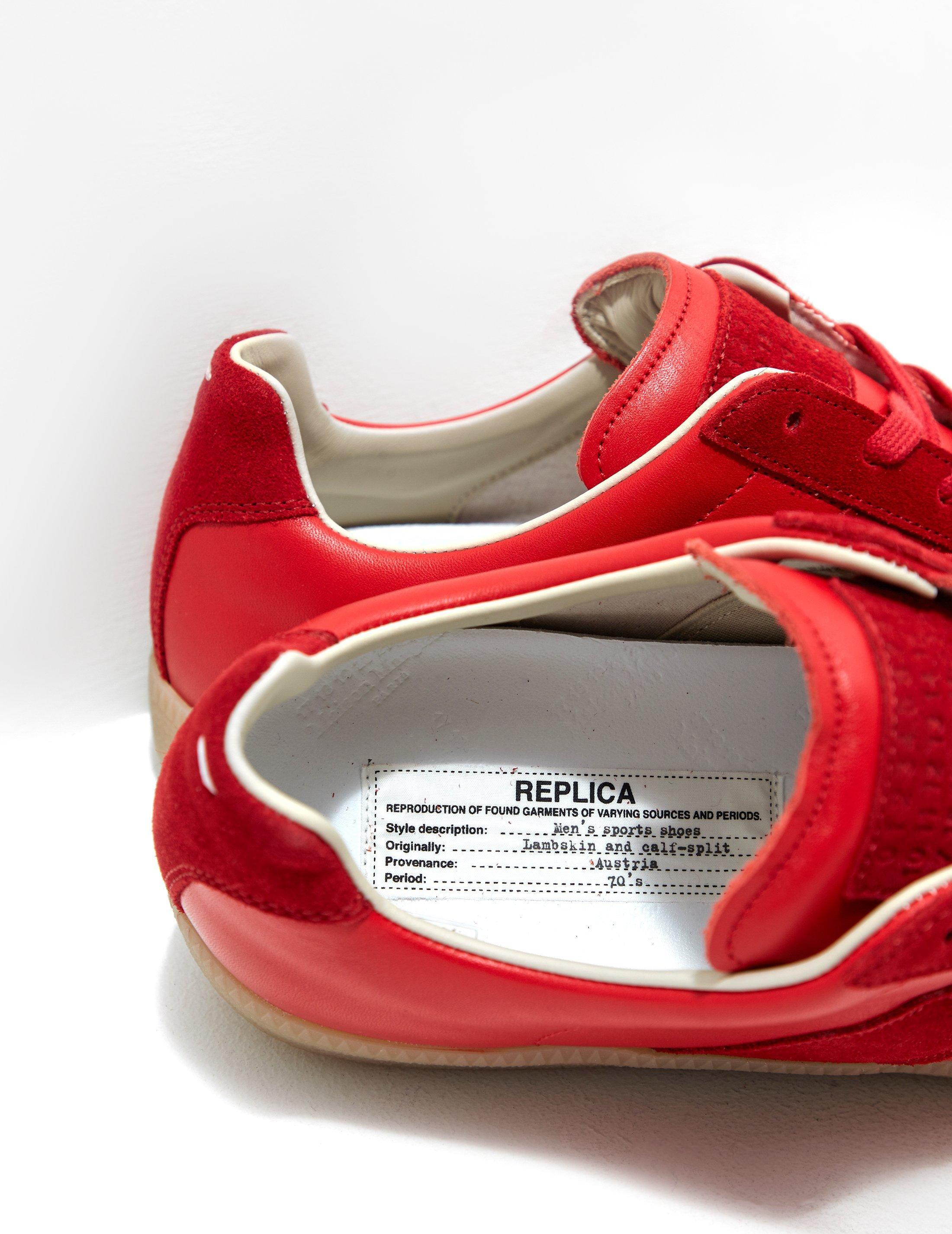 Maison Margiela Leather Replica Spray Trainers Red for Men - Lyst