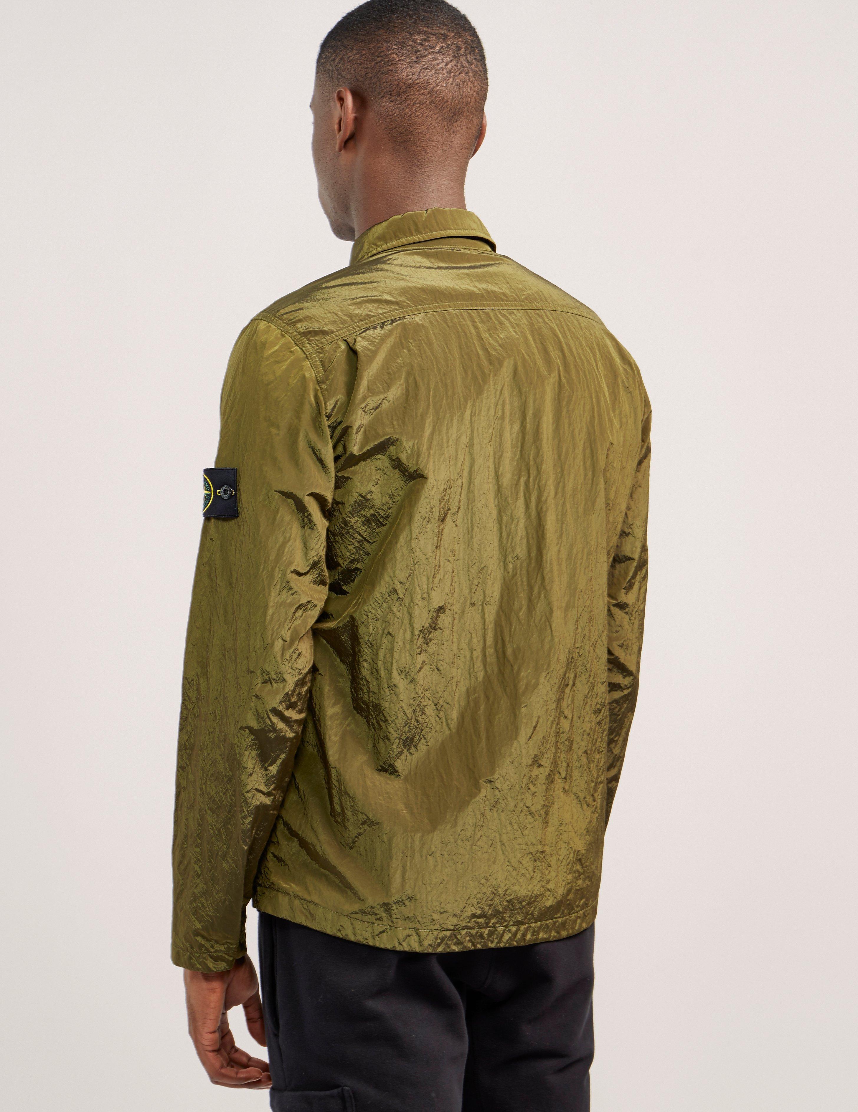 Stone Island Nylon Metal Overshirt in Green for Men | Lyst