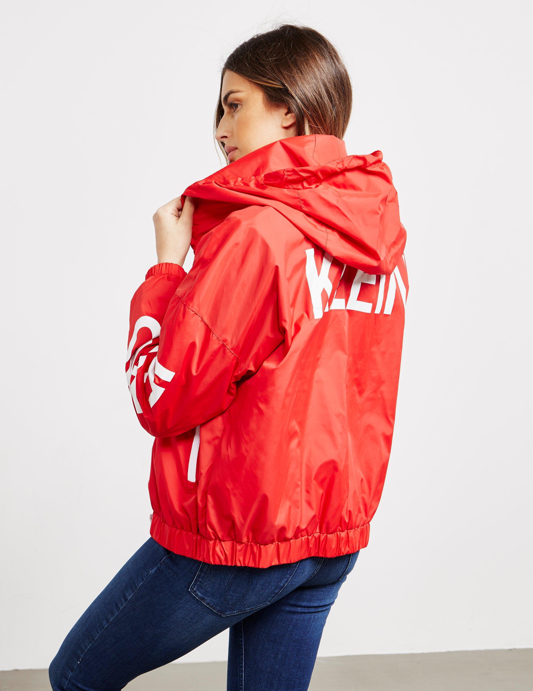Calvin Klein Denim Logo Windbreaker Jacket Red | Lyst
