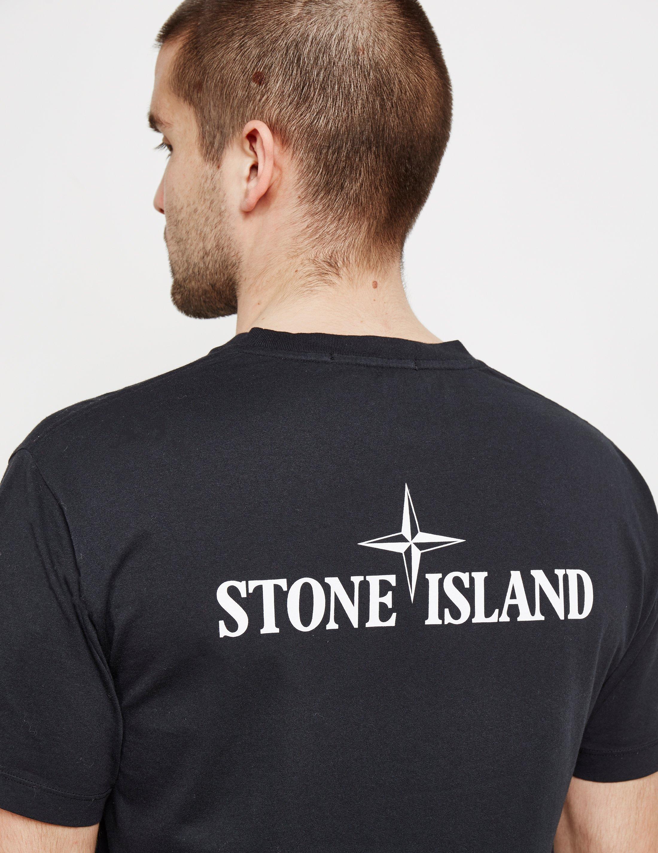 Stone Island Mens Back Print Short Sleeve T-shirt Black for Men | Lyst