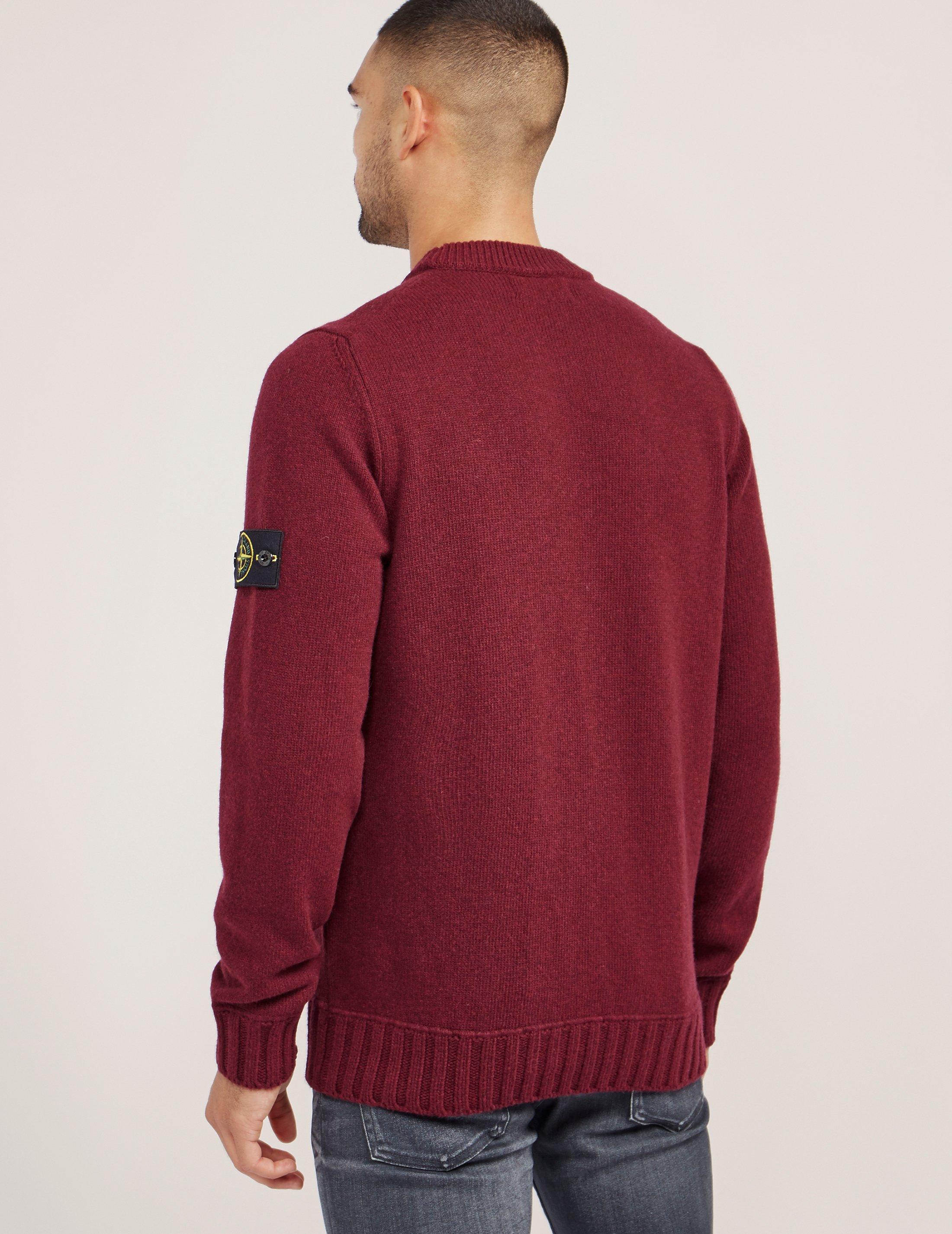 burgundy stone island sweatshirt