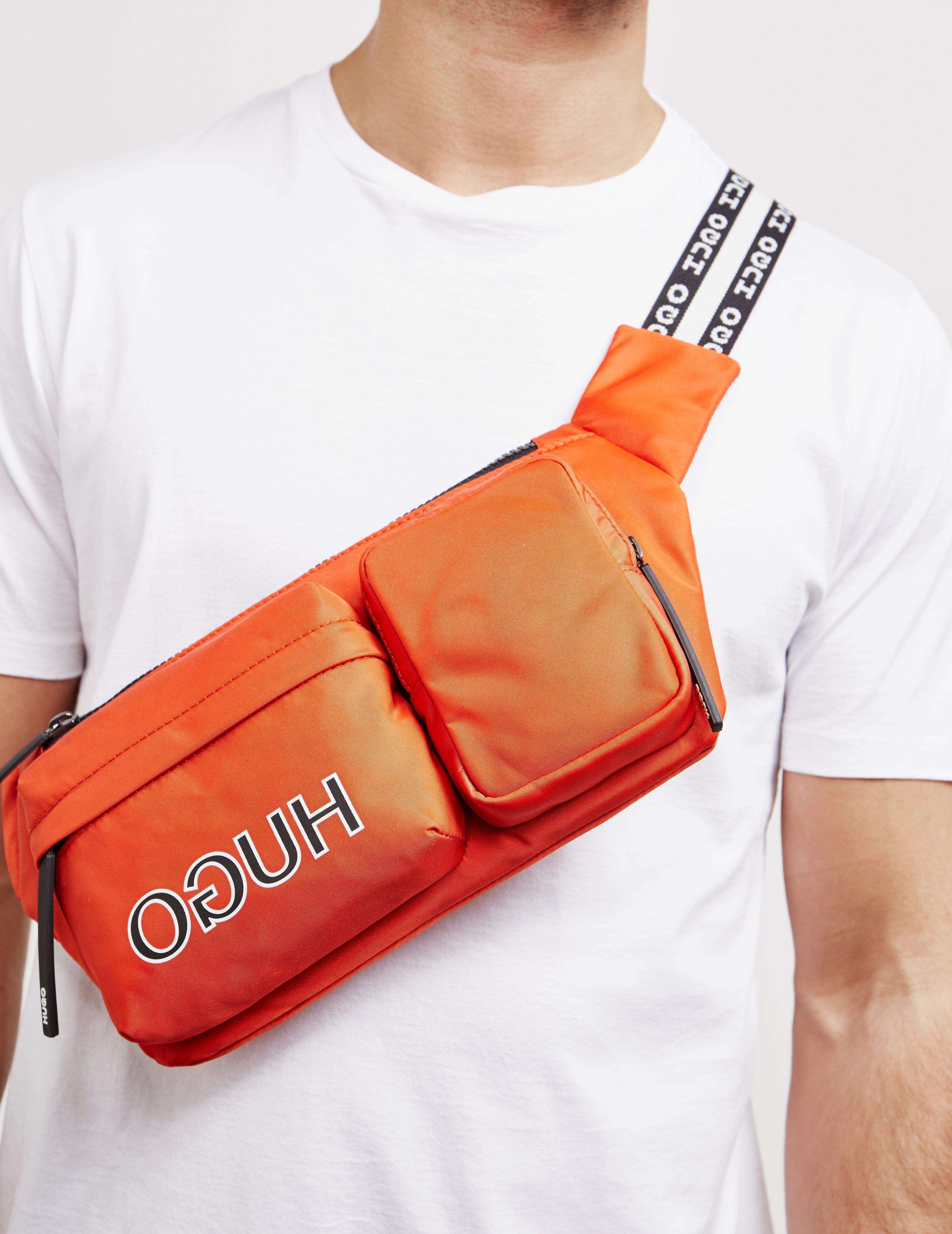 HUGO Synthetic Record Cross Body Bag in Orange for Men - Lyst