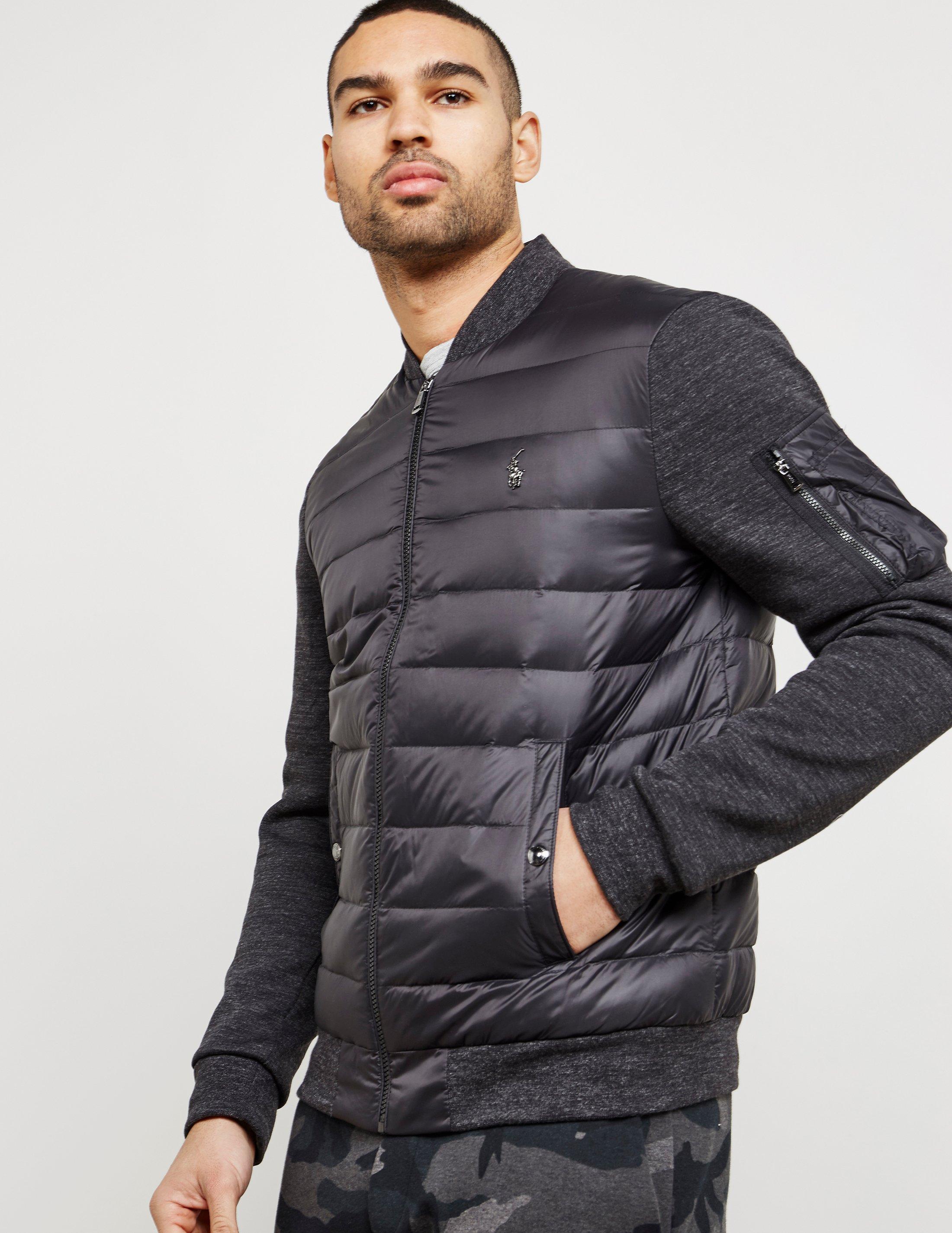 Polo Ralph Lauren Mens Hybrid Bomber Padded Jacket Black for Men | Lyst